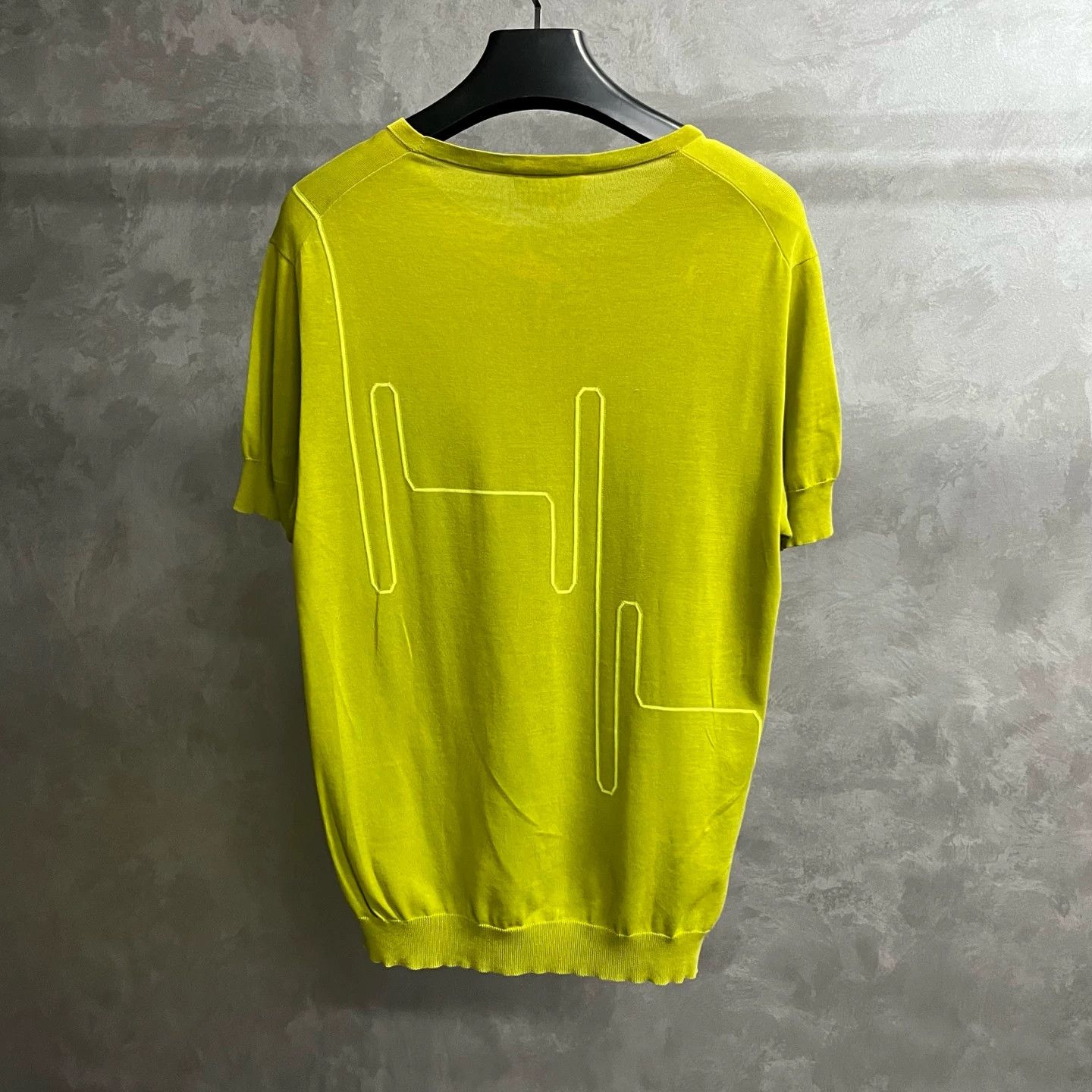 Hermes Hermes Apple Green Geometric Knit T-Shirt Size L Size US L / EU 52-54 / 3 - 6 Thumbnail