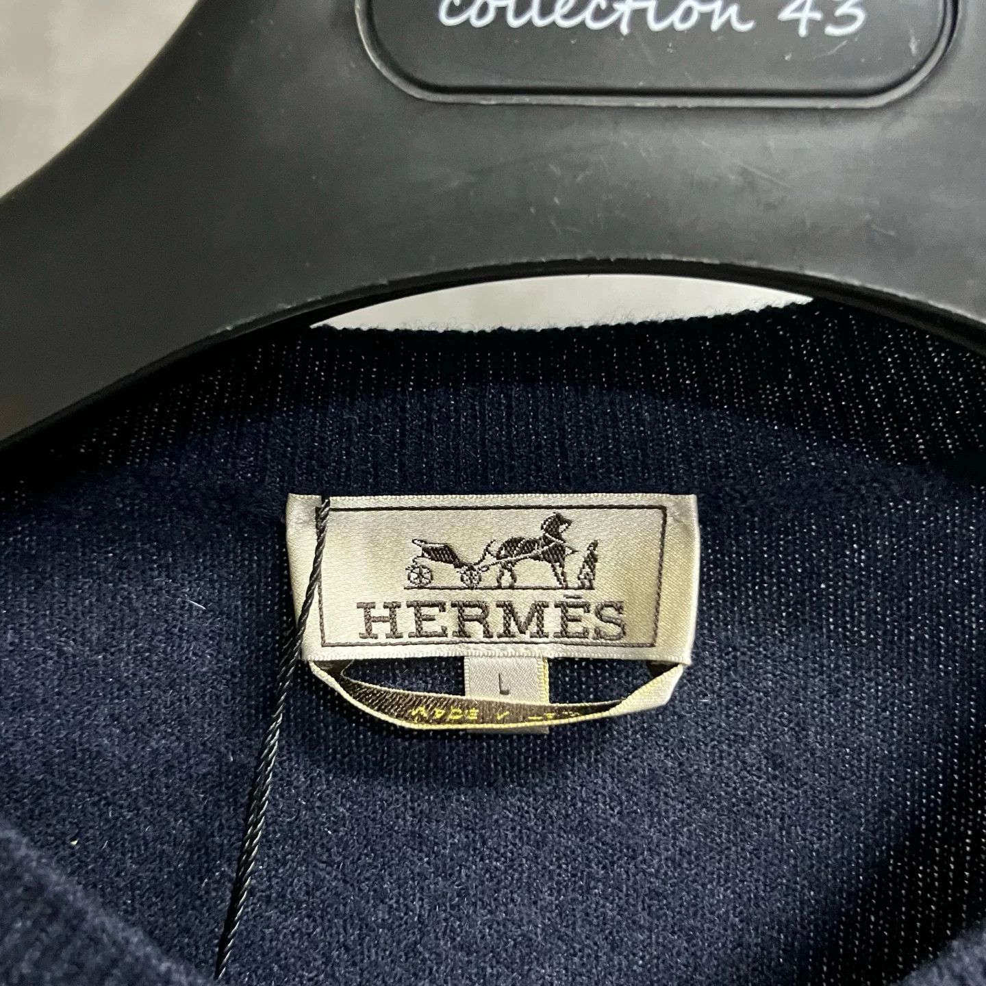 Hermes Hermes Cashmere Contrast Trim Sweater L Size US L / EU 52-54 / 3 - 3 Thumbnail