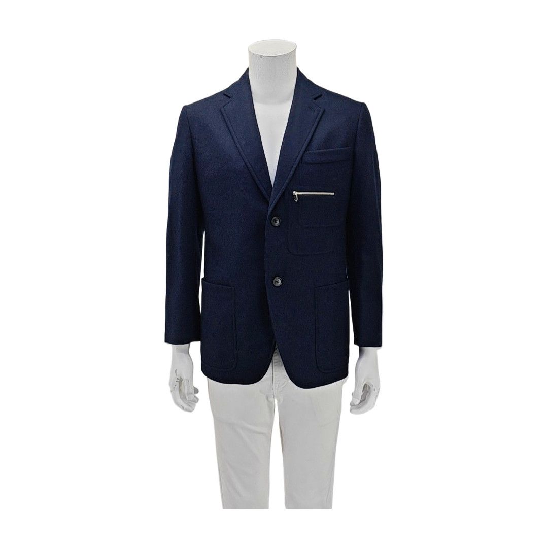 Hermes Hermès Navy Wool Zip Pocket Blazer 38R Size 38R - 2 Thumbnail