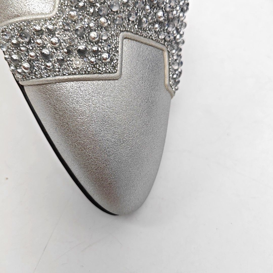 Hermes HERMÈS Embellished Silver Leather Mules 39 Size US 9 / IT 39 - 8 Thumbnail