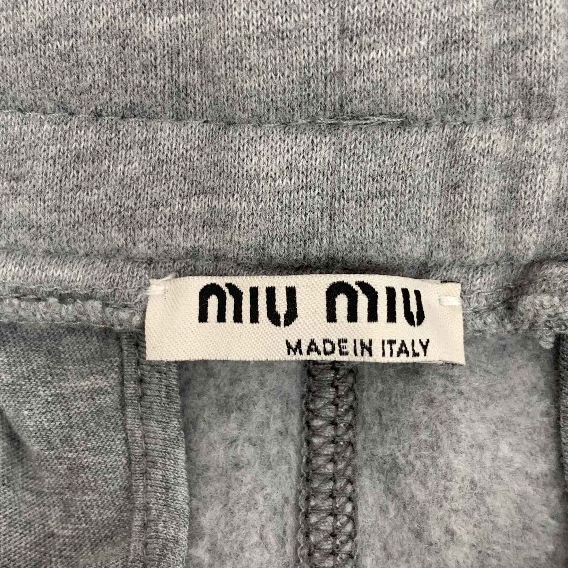 Miu Miu Miu Miu Studded Logo Sweat Shorts IT 36 Size 25" / US 0 / IT 36 - 7 Thumbnail