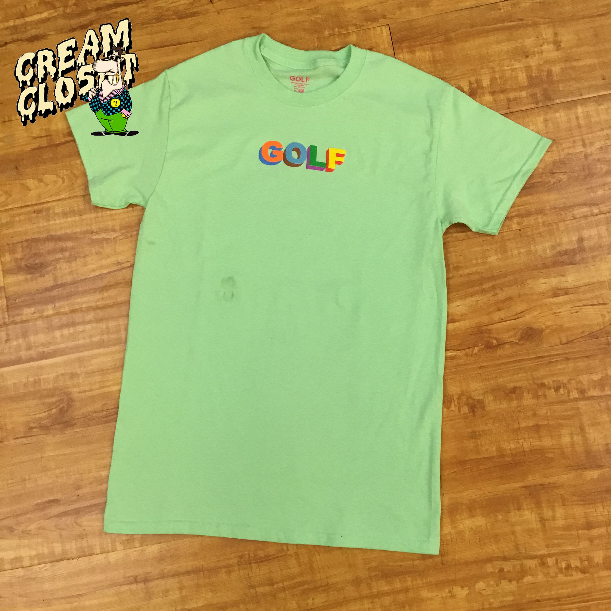 Golf Wang OG GOLF TYLER THE CREATOR PUFFY PRINT SPELL OUT LOGO TEE IN MINT GREEN Grailed