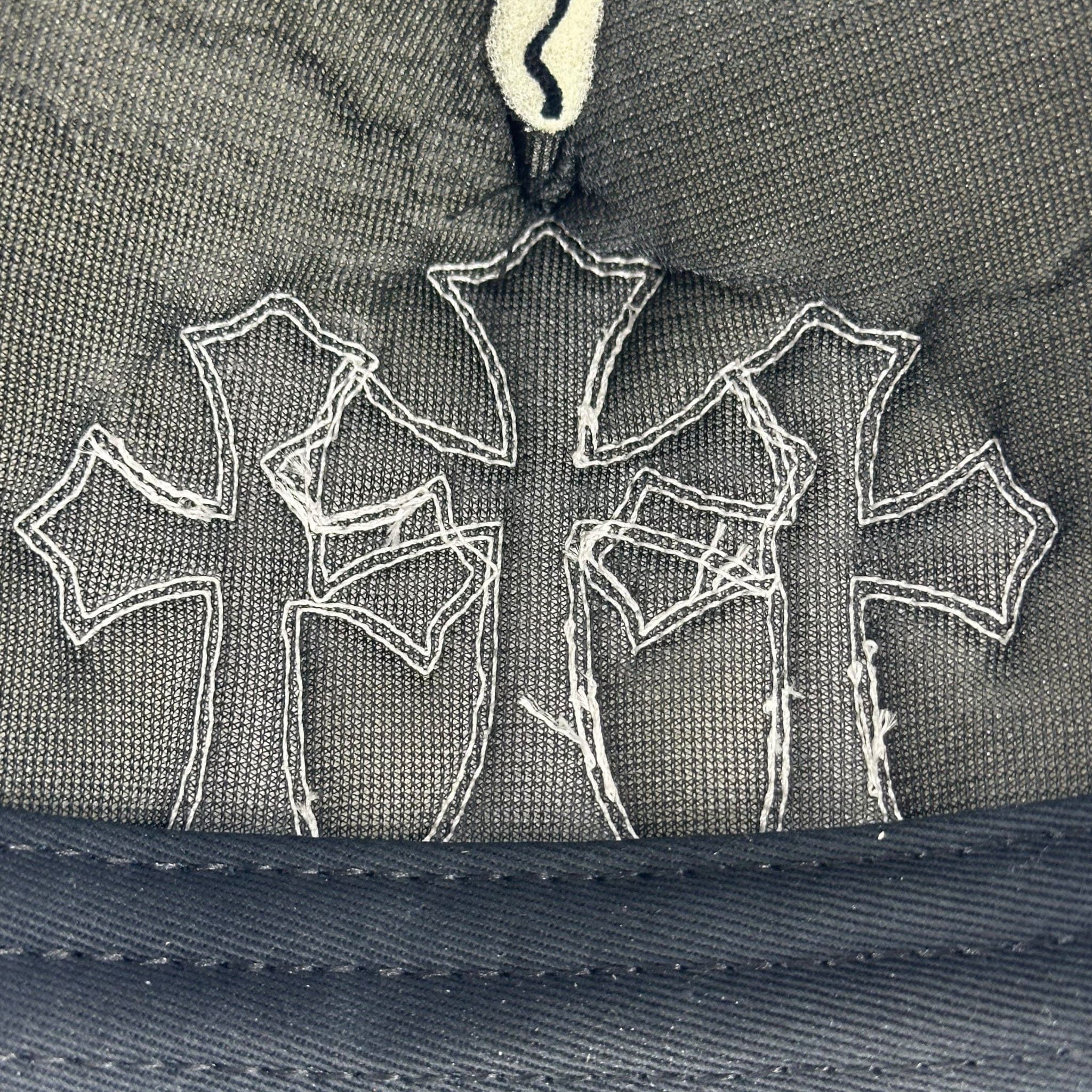 Chrome Hearts Cemetery Leather Cross Patch Trucker Hat Black White Size ONE SIZE - 9 Thumbnail