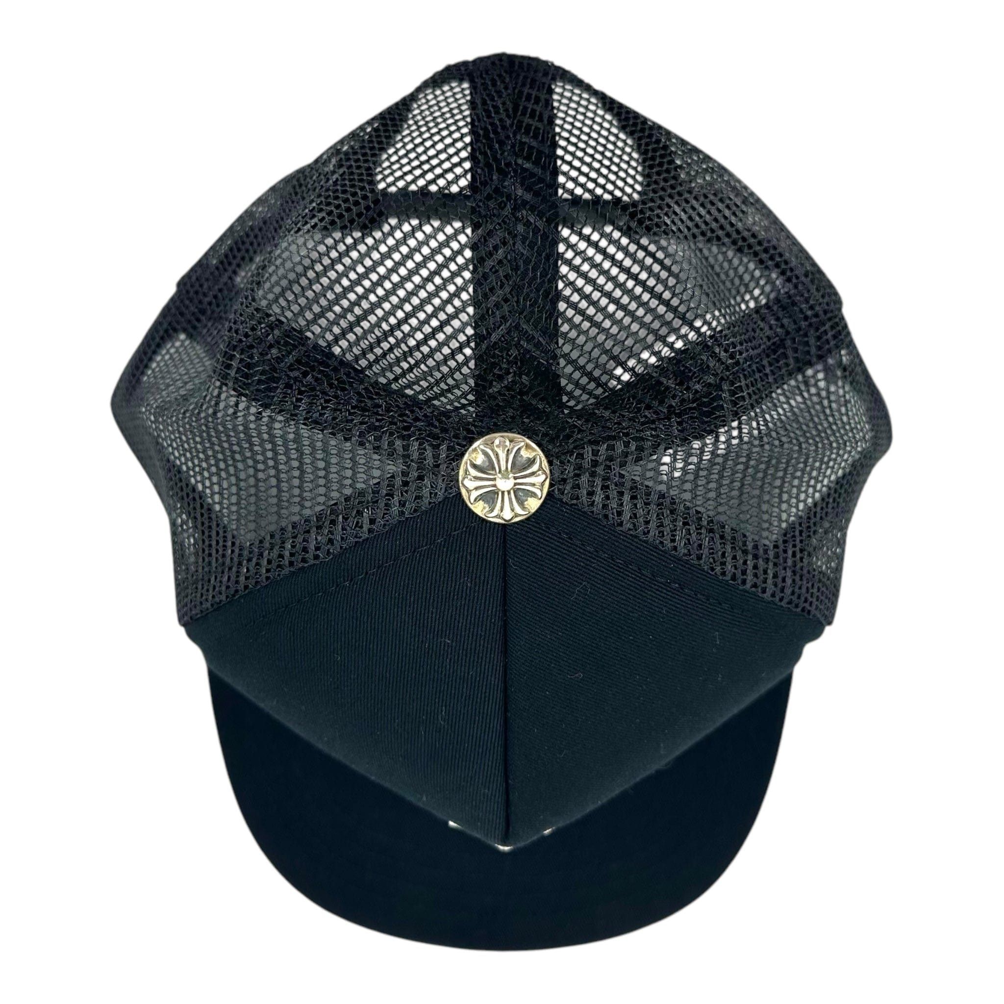 Chrome Hearts Cemetery Leather Cross Patch Trucker Hat Black White Size ONE SIZE - 7 Thumbnail