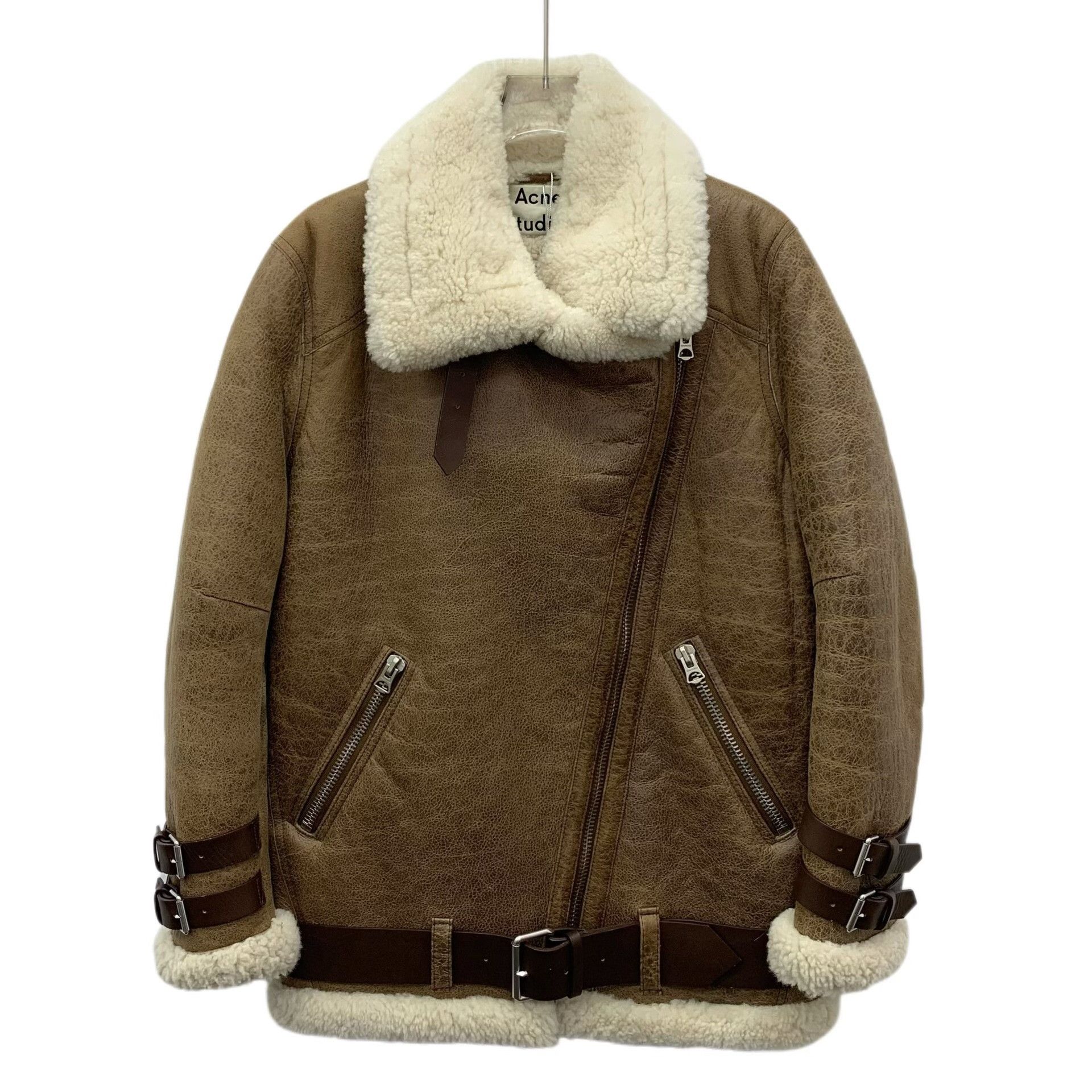 Acne Studios Acne Studios Brown Lamb Shearling Velocite Jacket 32 Size XXS / US 00 / IT 34 - 2 Thumbnail