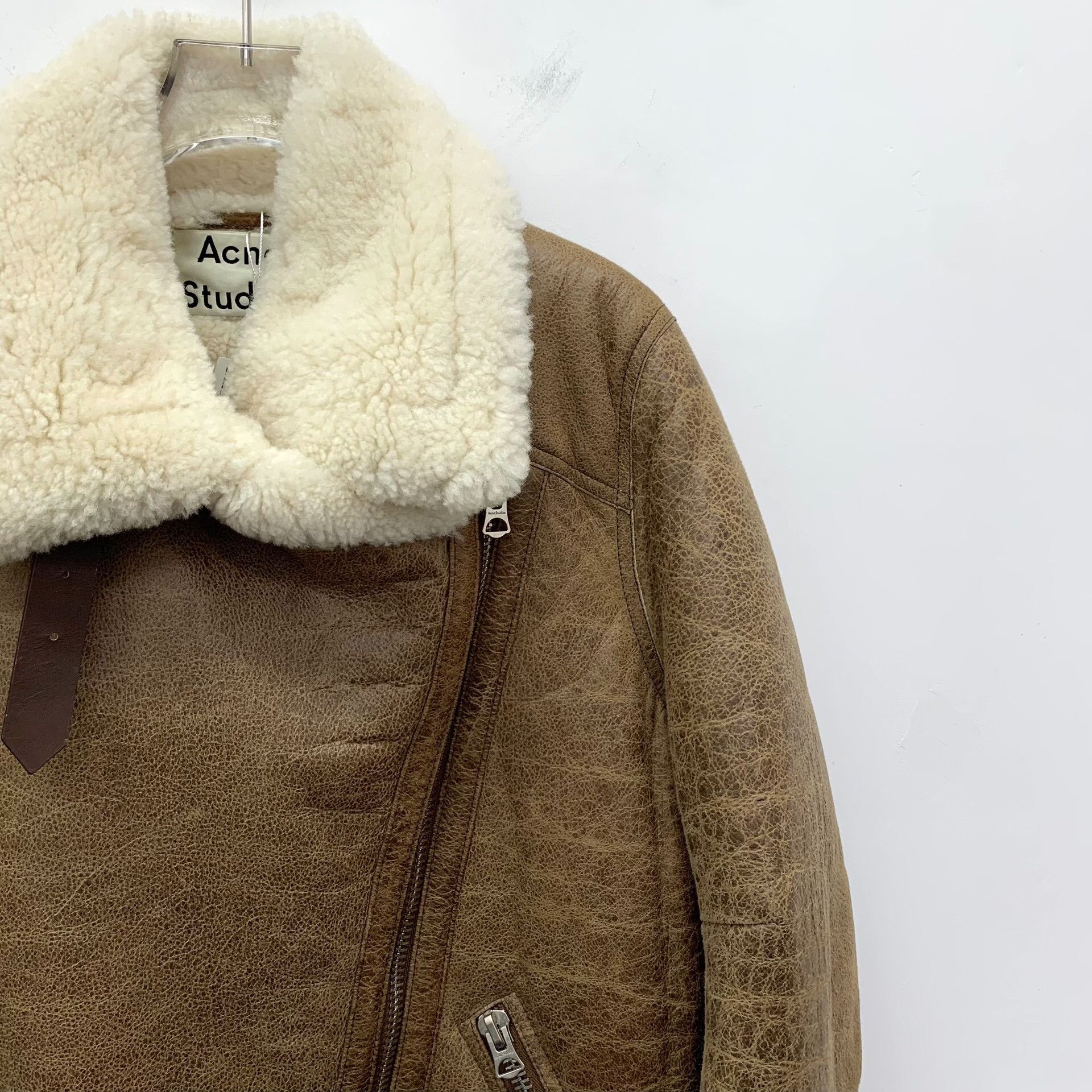 Acne Studios Acne Studios Brown Lamb Shearling Velocite Jacket 32 Size XXS / US 00 / IT 34 - 4 Thumbnail