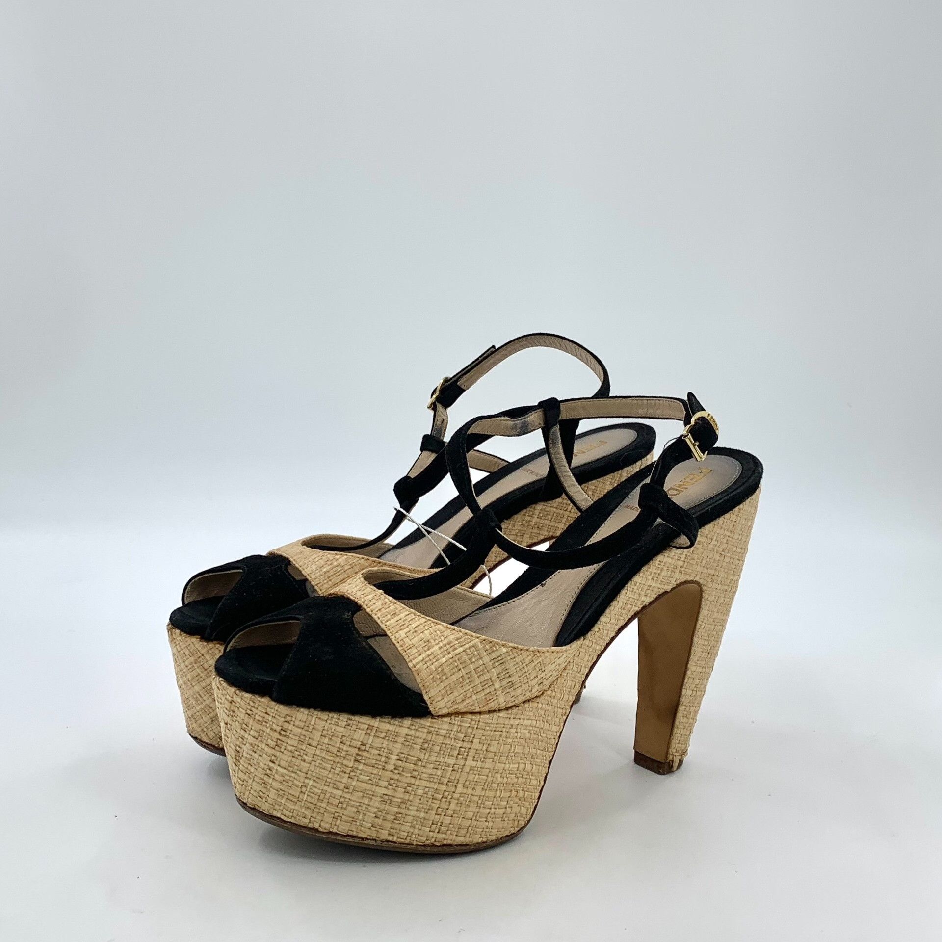 Fendi Fendi Raffia Woven Platform Sandals EU 38 Size US 8 / IT 38 - 2 Thumbnail