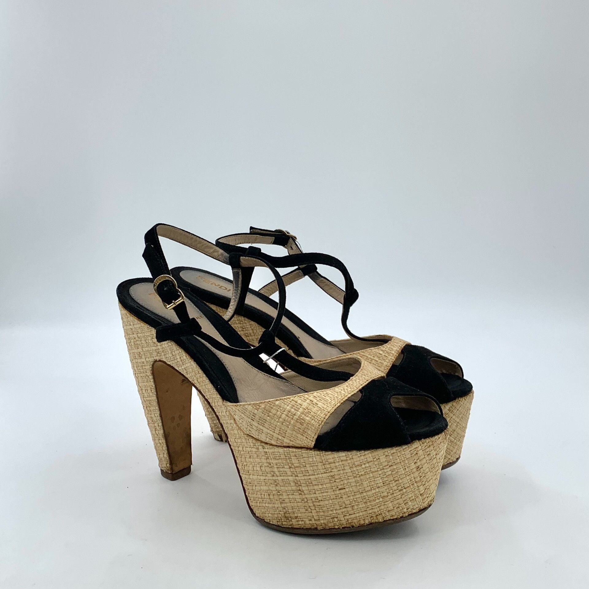 Fendi Fendi Raffia Woven Platform Sandals EU 38 Size US 8 / IT 38 - 3 Thumbnail