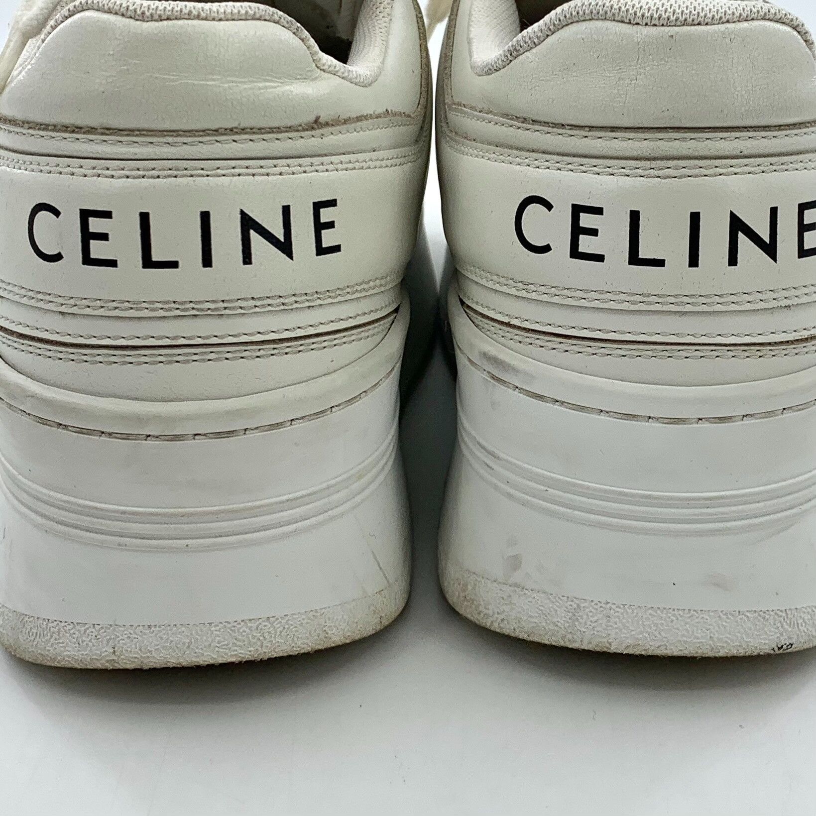 Celine Celine Block White Leather Platform Sneakers 34 Size US 4 / IT 34 - 9 Thumbnail