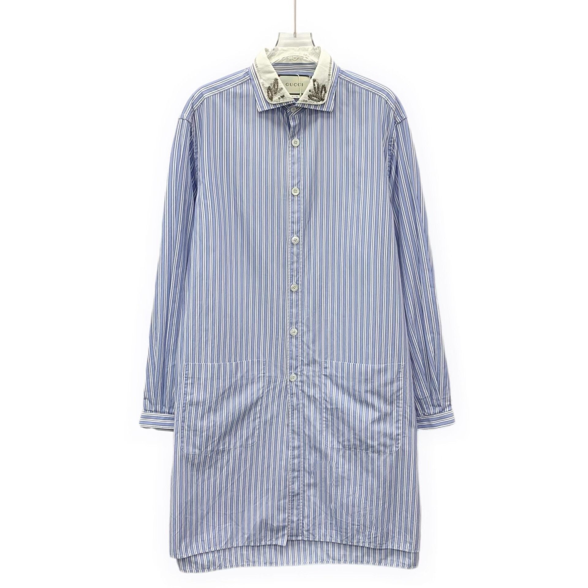 Gucci Gucci Striped Beaded Collar Shirt Dress IT 44 Size M / US 6-8 / IT 42-44 - 2 Thumbnail