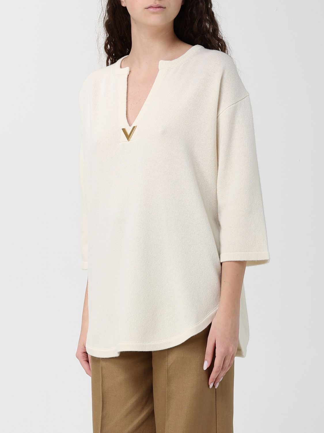 Valentino Valentino Sweater Woman White Size L / US 10 / IT 46 - 4 Thumbnail