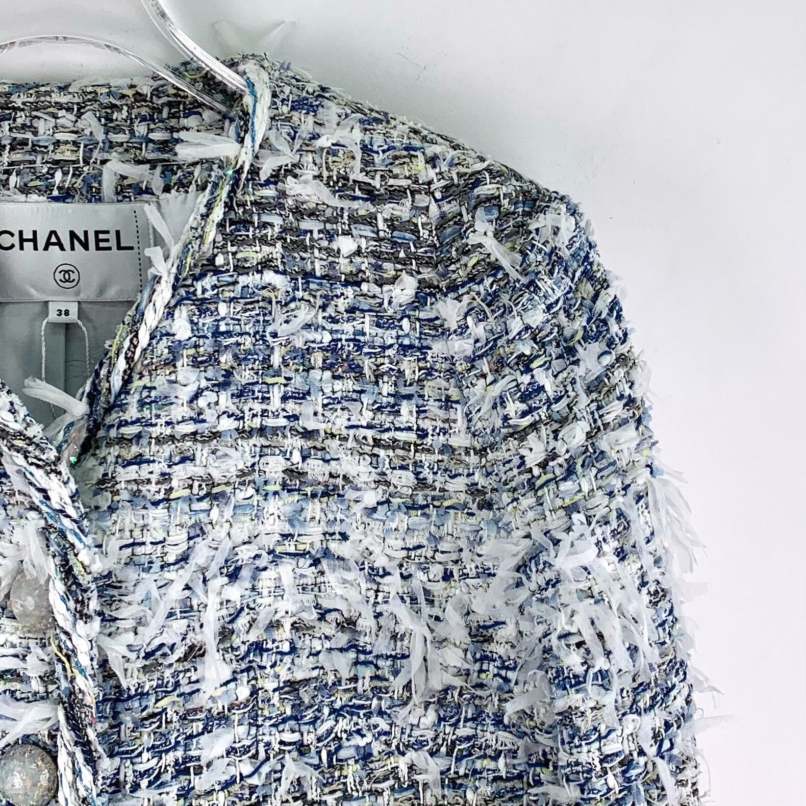 Chanel Chanel Blue Fringe Tweed Jacket Size 38 Size S / US 4 / IT 40 - 4 Thumbnail