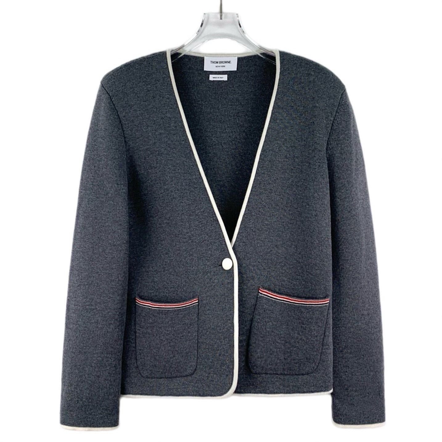 Thom Browne Thom Browne Wool Knit V-Neck Jacket Size 42 Size US XS / EU 42 / 0 - 2 Thumbnail