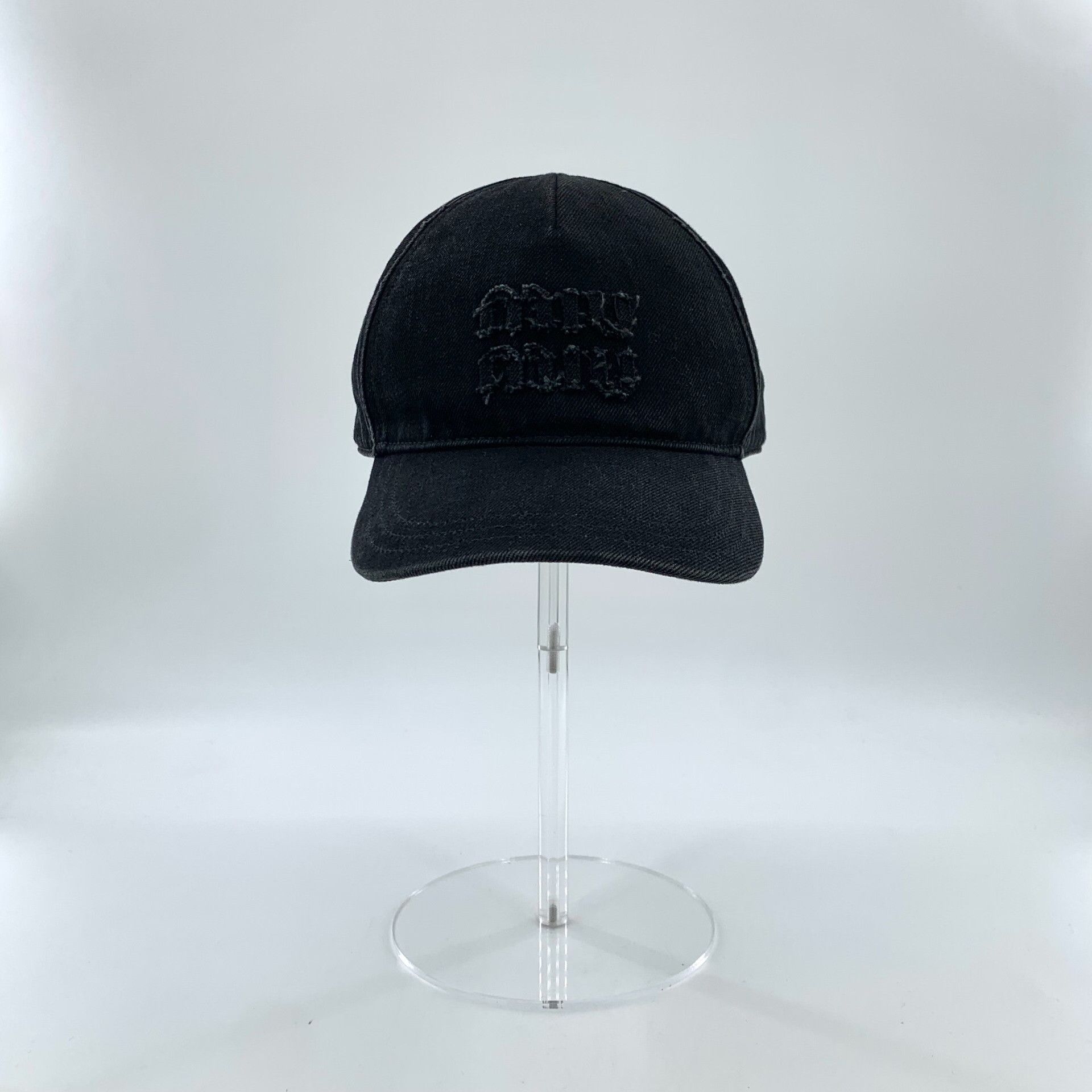 Miu Miu Miu Miu Logo Embroidered Cotton Baseball Cap XL Size ONE SIZE - 2 Thumbnail