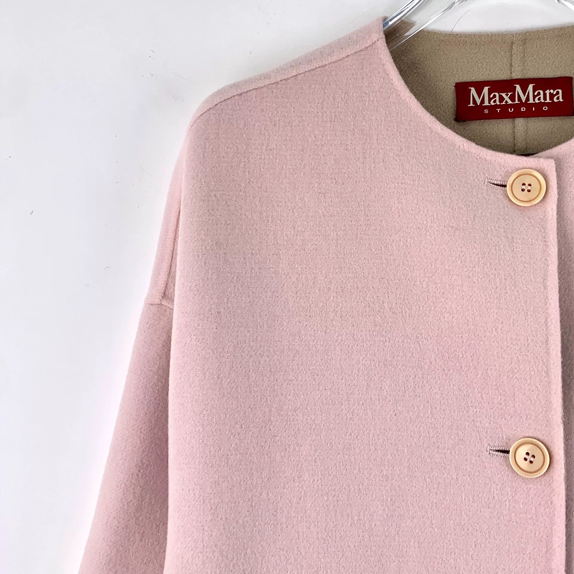 Max Mara MaxMara Pink Virgin Wool Single Breasted Coat IT 38 Size XS / US 0-2 / IT 36-38 - 4 Thumbnail