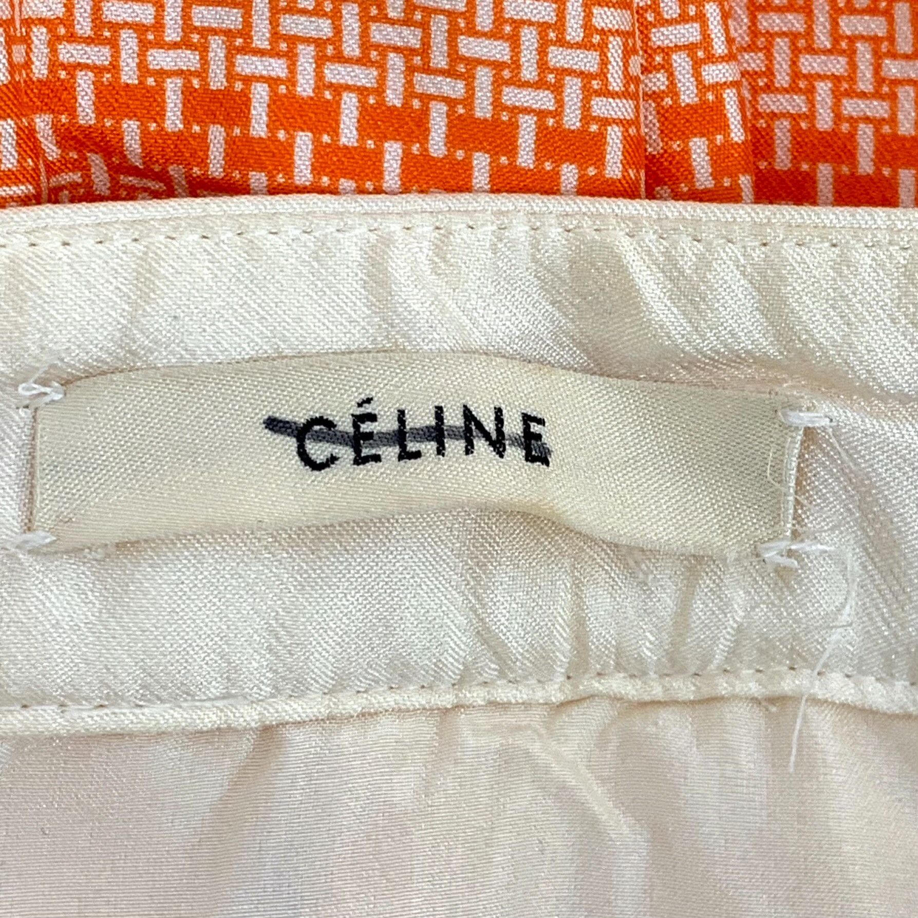 Celine Celine Orange Silk Wool Pleated Skirt 36 Size 26" / US 2 / IT 38 - 6 Thumbnail
