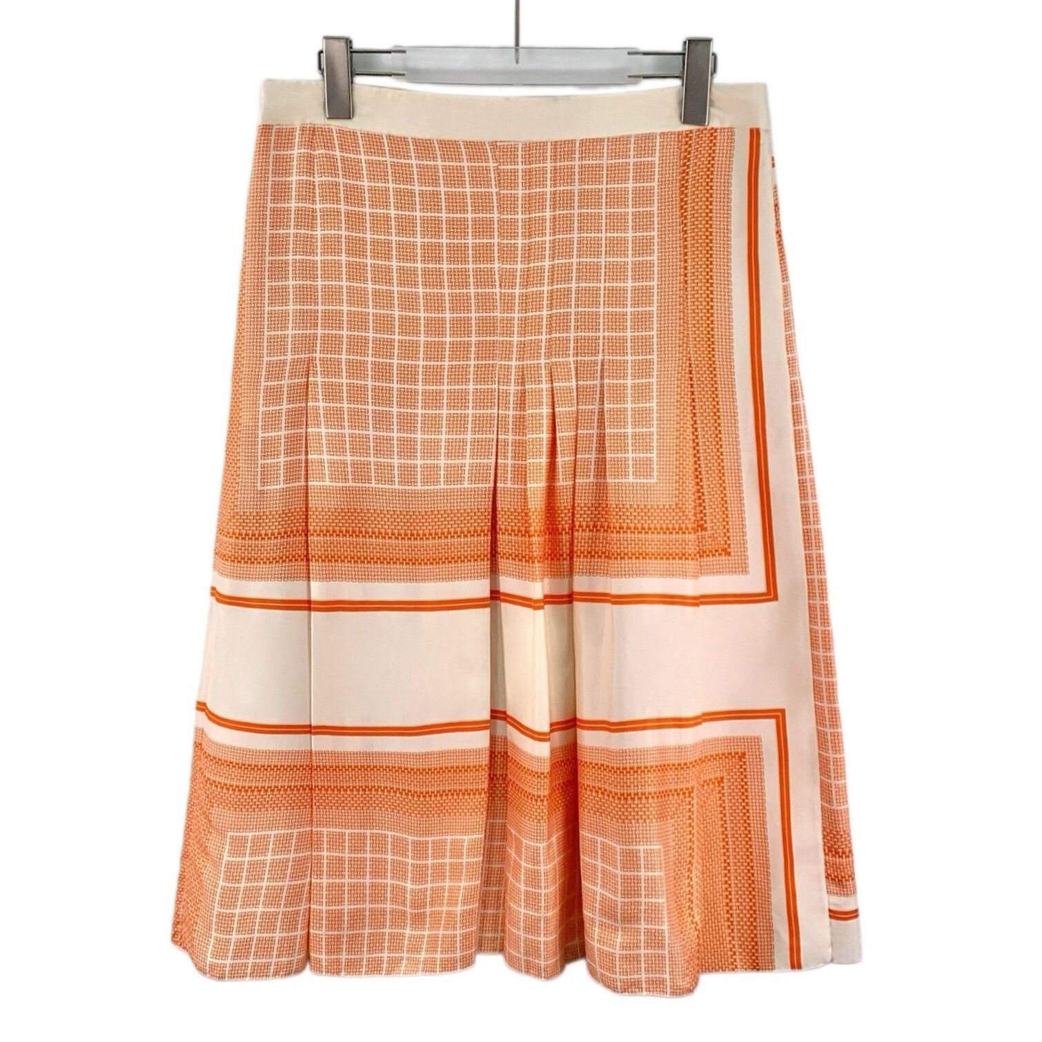 Celine Celine Orange Silk Wool Pleated Skirt 36 Size 26" / US 2 / IT 38 - 3 Thumbnail
