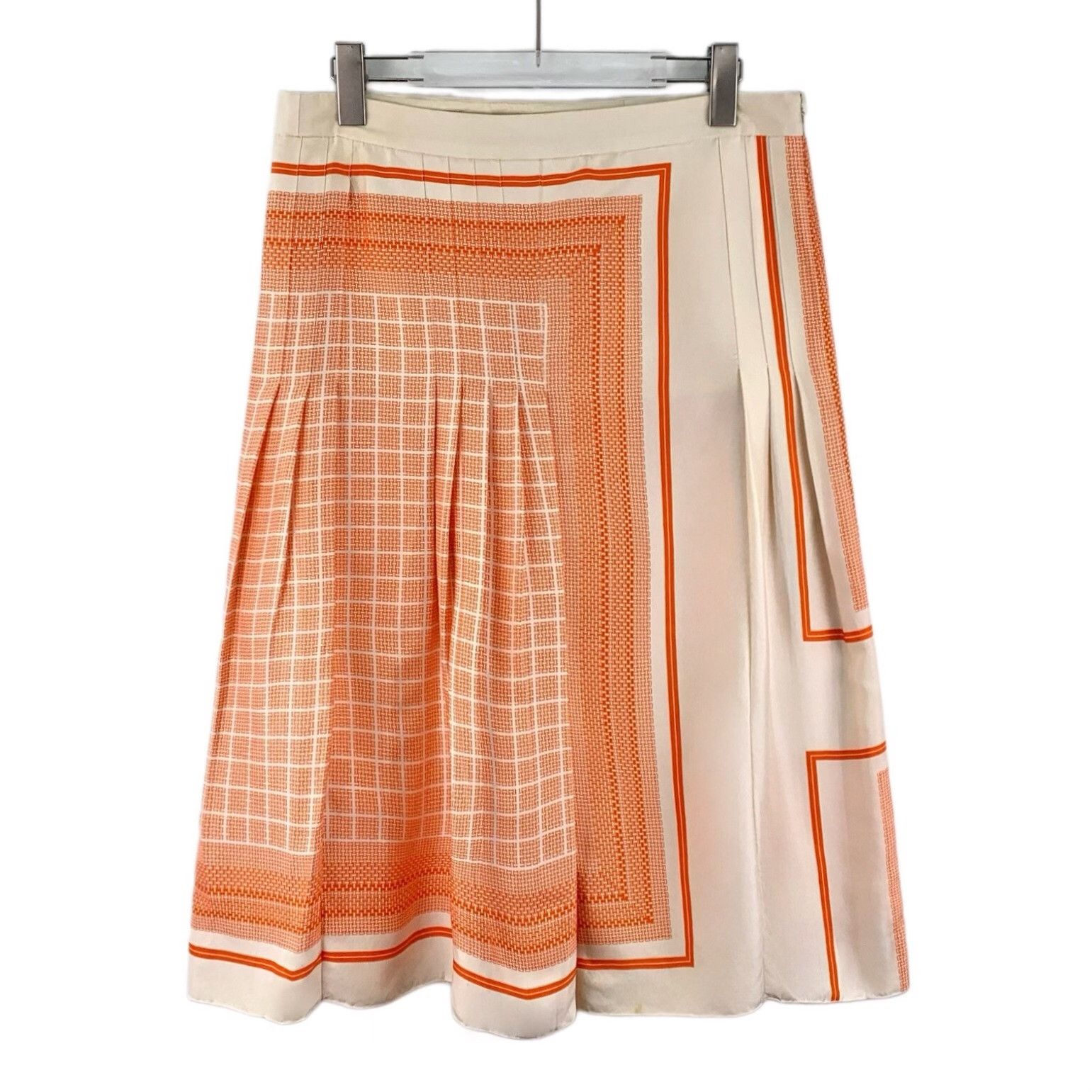Celine Celine Orange Silk Wool Pleated Skirt 36 Size 26" / US 2 / IT 38 - 2 Thumbnail