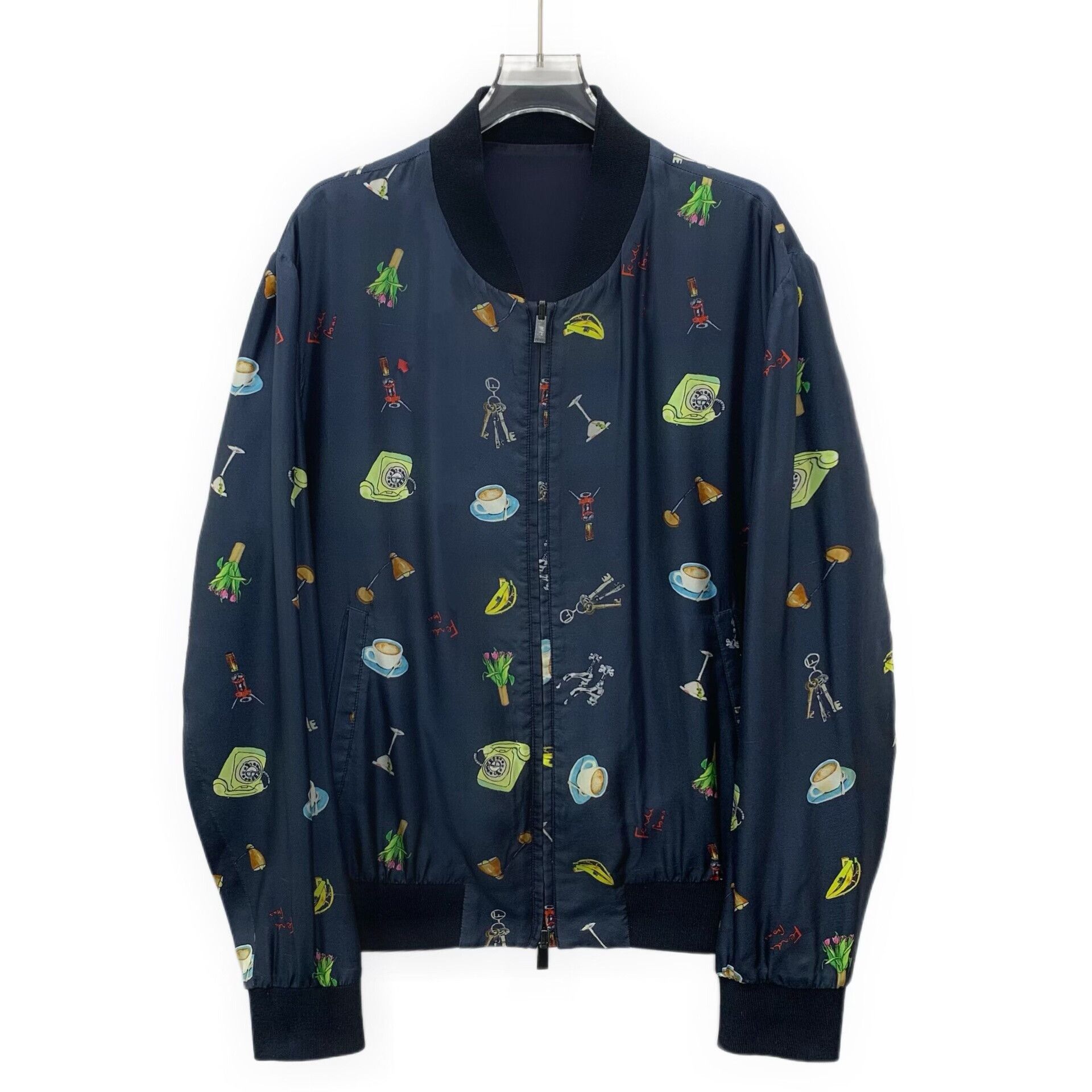 Fendi Fendi Cartoon Print Silk Reversible Bomber Jacket 48 Size US M / EU 48-50 / 2 - 2 Thumbnail
