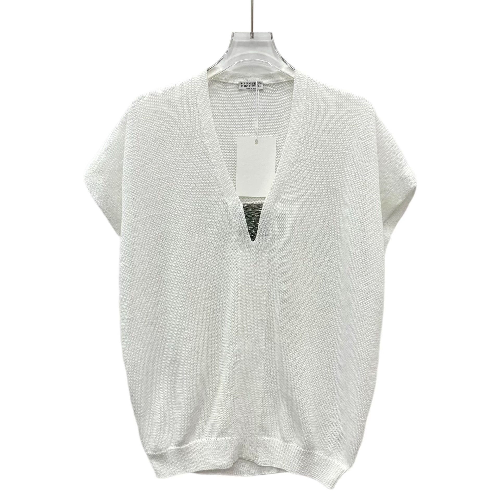 Brunello Cucinelli Brunello Cucinelli Monili V-Neck Knit Sweater S Size S / US 4 / IT 40 - 2 Thumbnail