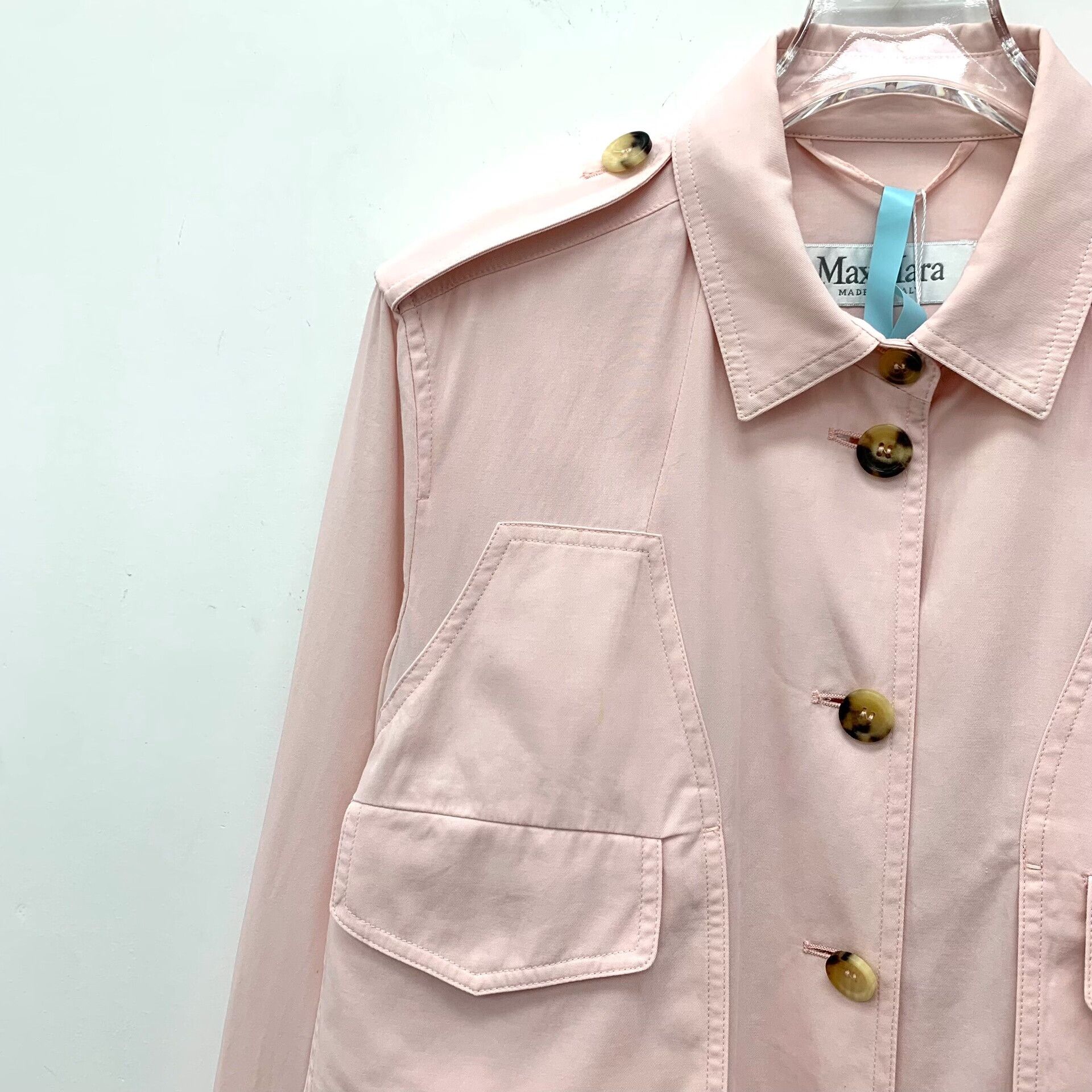Max Mara Max Mara Pink Cotton Belted Jacket Size IT 42 Size M / US 6-8 / IT 42-44 - 4 Thumbnail