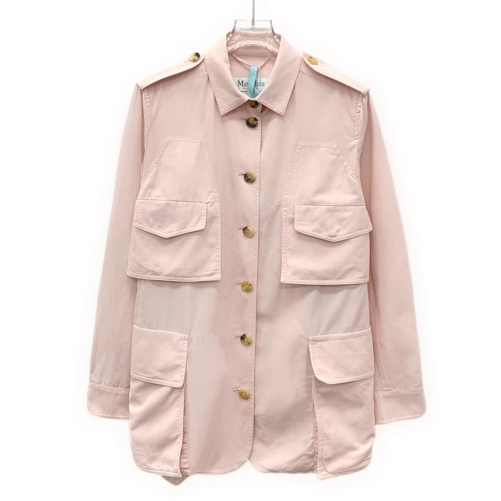 Max Mara Max Mara Pink Cotton Belted Jacket Size IT 42 Size M / US 6-8 / IT 42-44 - 2 Thumbnail
