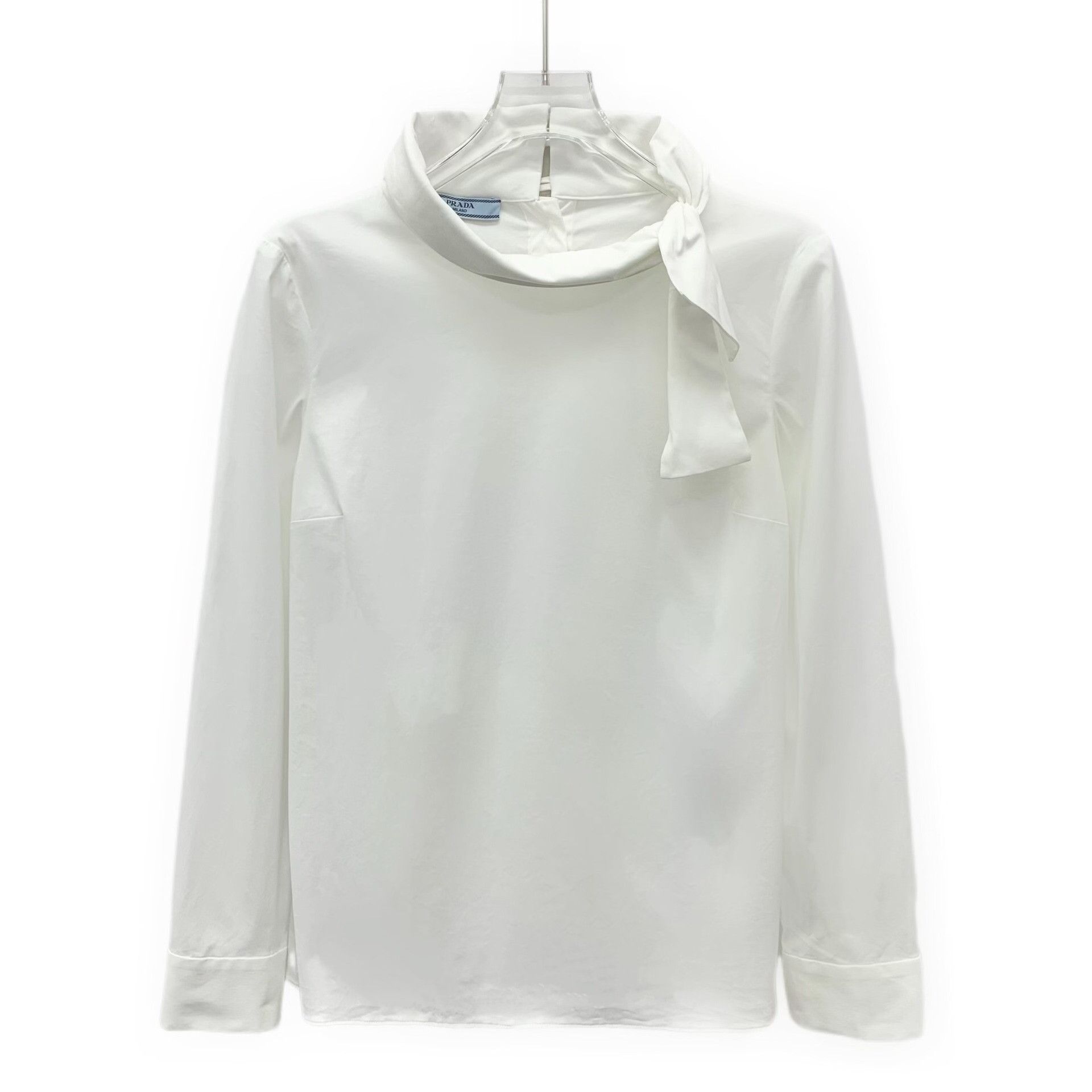 Prada Prada Bow Accent Poplin Shirt 38 Size XS / US 0-2 / IT 36-38 - 2 Thumbnail