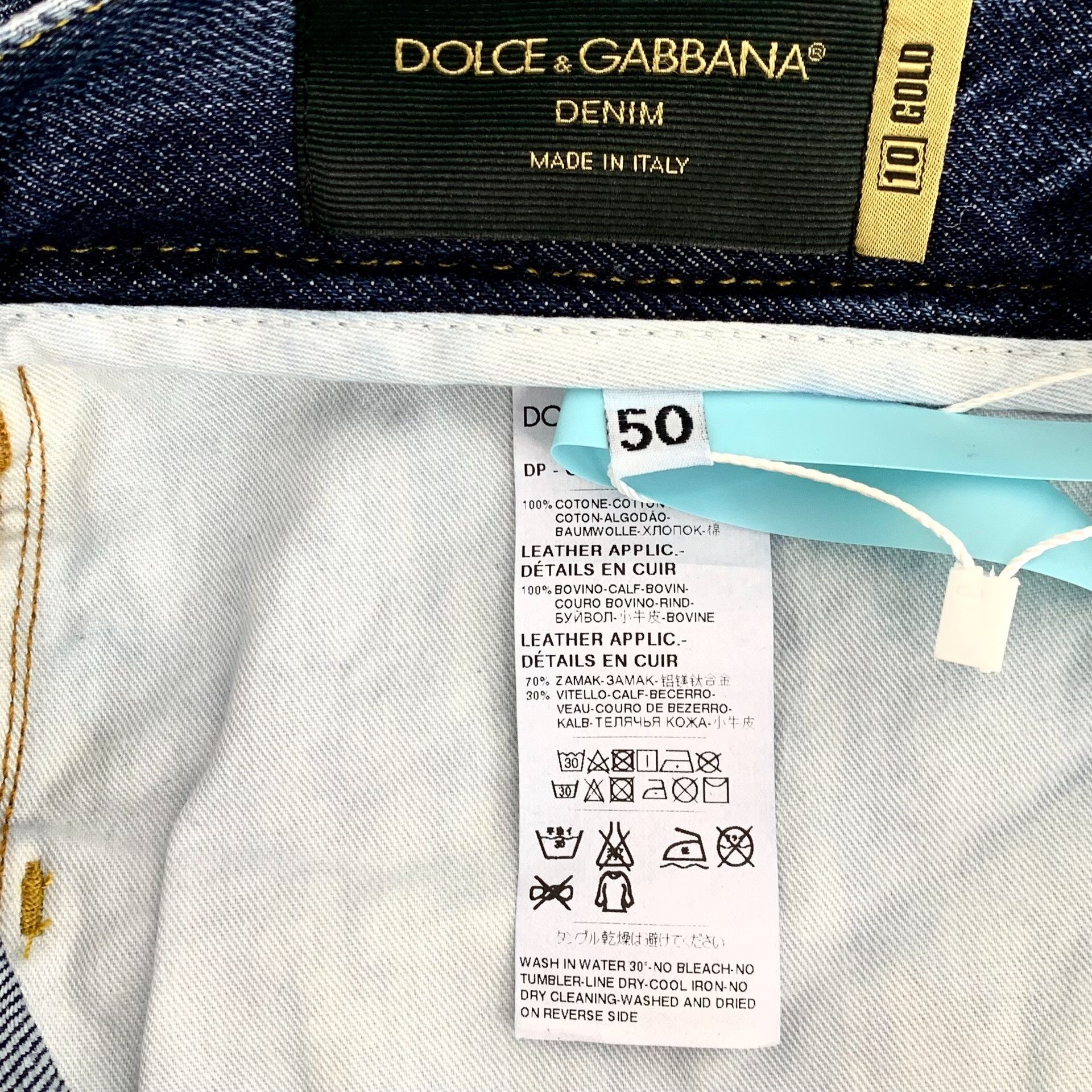 Dolce & Gabbana Dolce & Gabbana Distressed 10 Gold Denim Jeans Size 34 Size US 34 / EU 50 - 8 Thumbnail