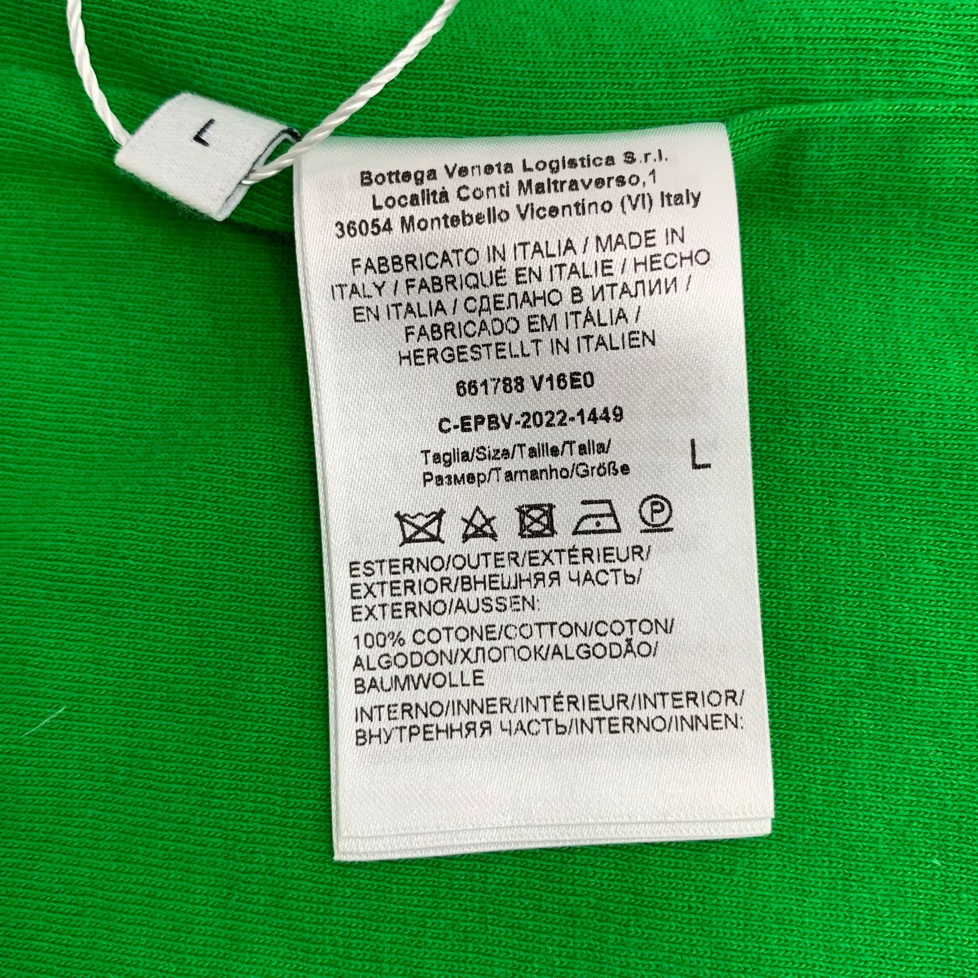 Bottega Veneta Bottega Veneta Light Green Cotton T-Shirt L Size US L / EU 52-54 / 3 - 8 Thumbnail