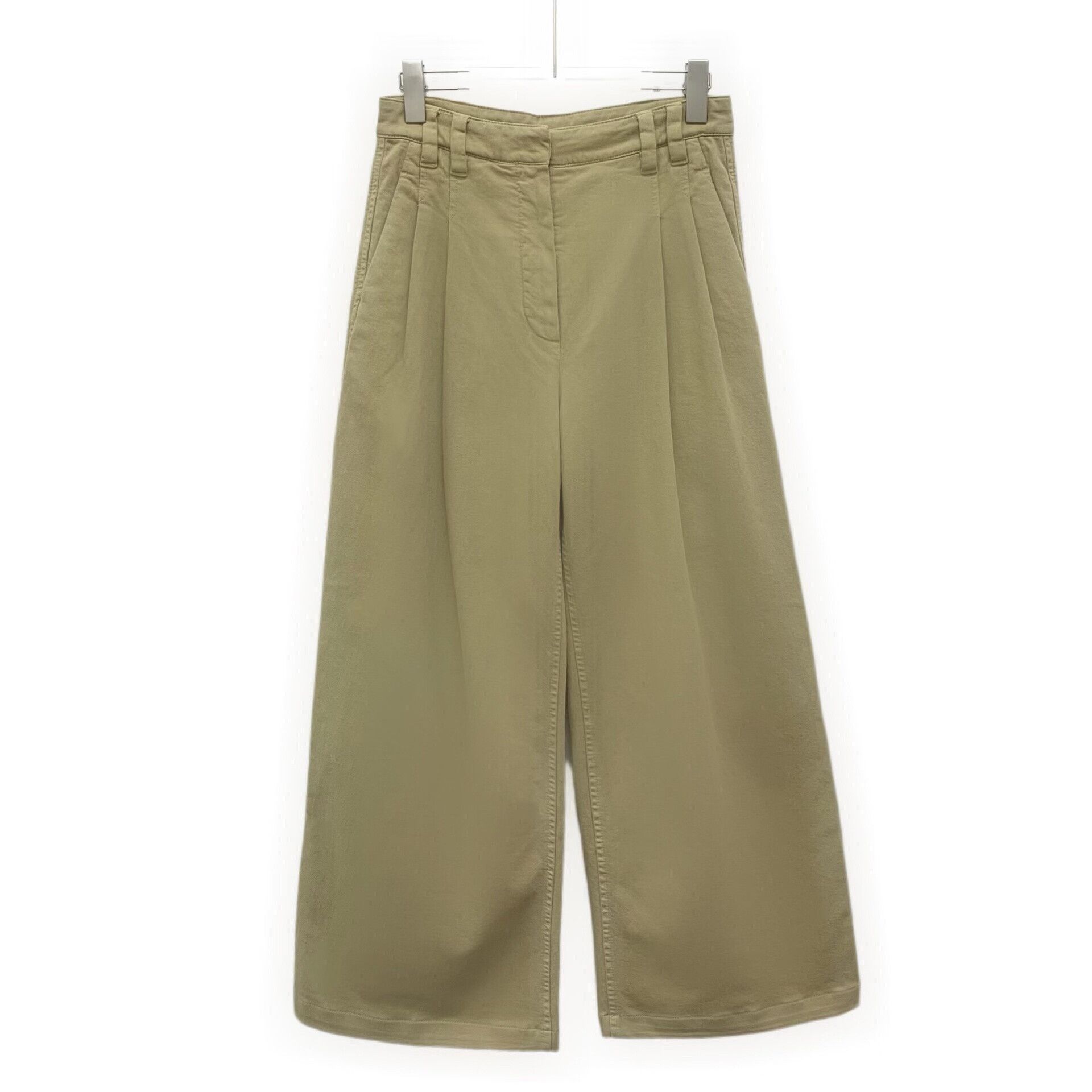 Brunello Cucinelli Brunello Cucinelli Pleated Cotton Wide Leg Pants IT 36 Size 25" / US 0 / IT 36 - 2 Thumbnail