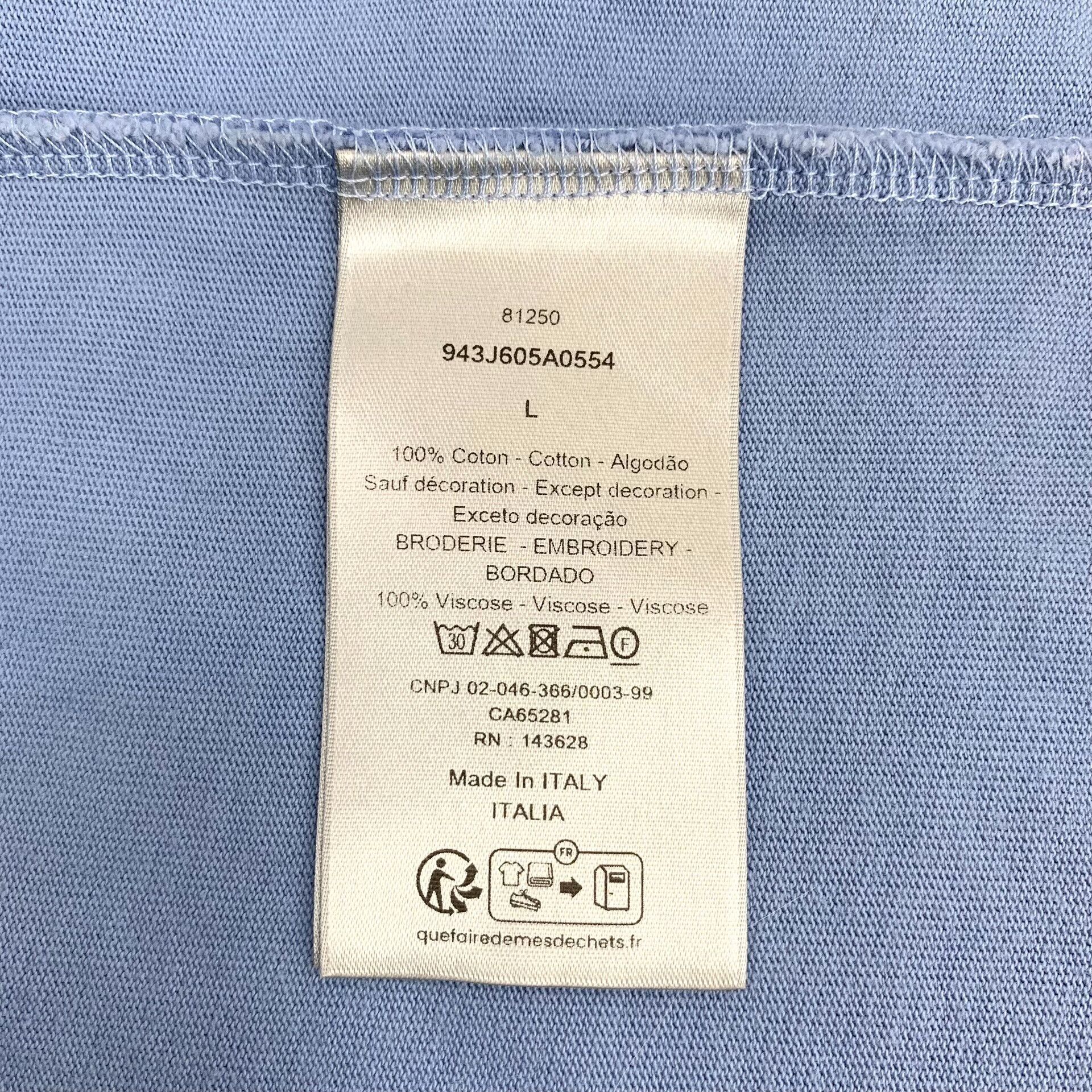 Dior Dior Embroidered CD Logo T-Shirt Blue Size L Size US L / EU 52-54 / 3 - 8 Thumbnail