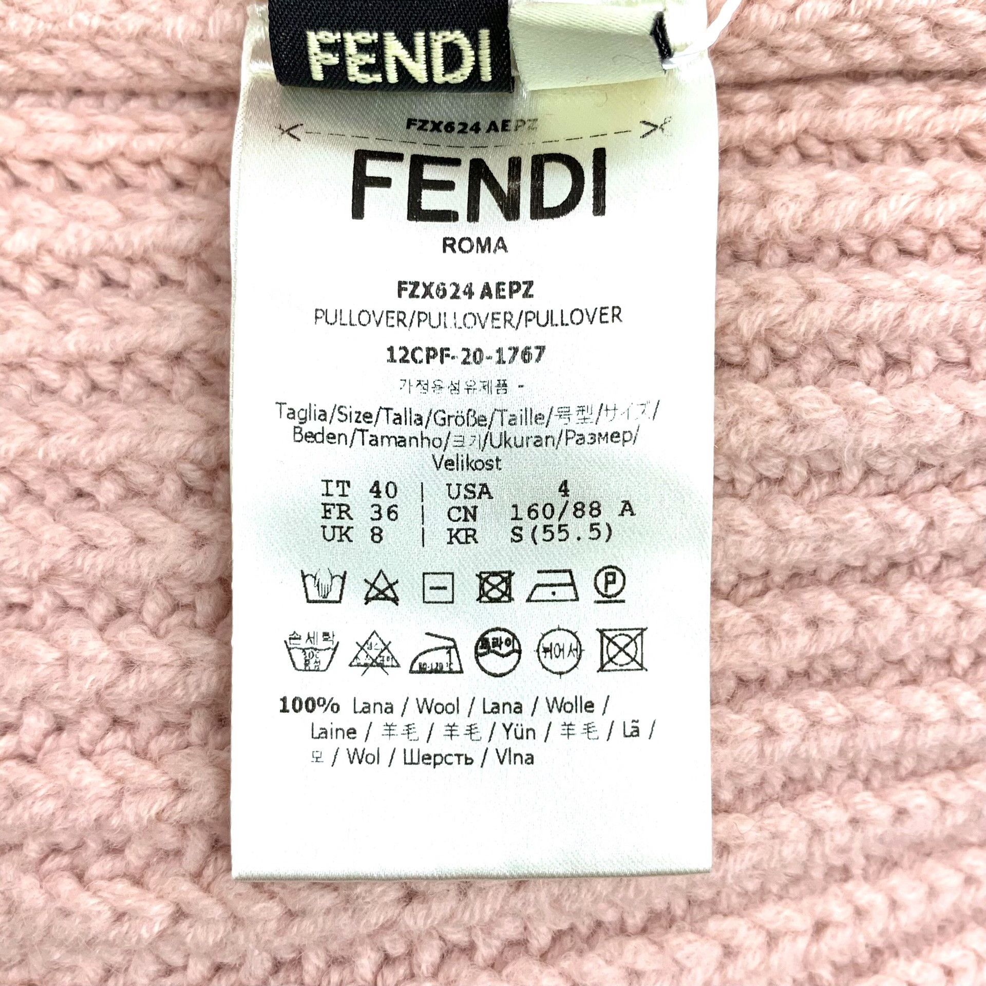 Fendi Fendi Pink Logo Wool Knit Sweater IT 40 Size S / US 4 / IT 40 - 8 Thumbnail