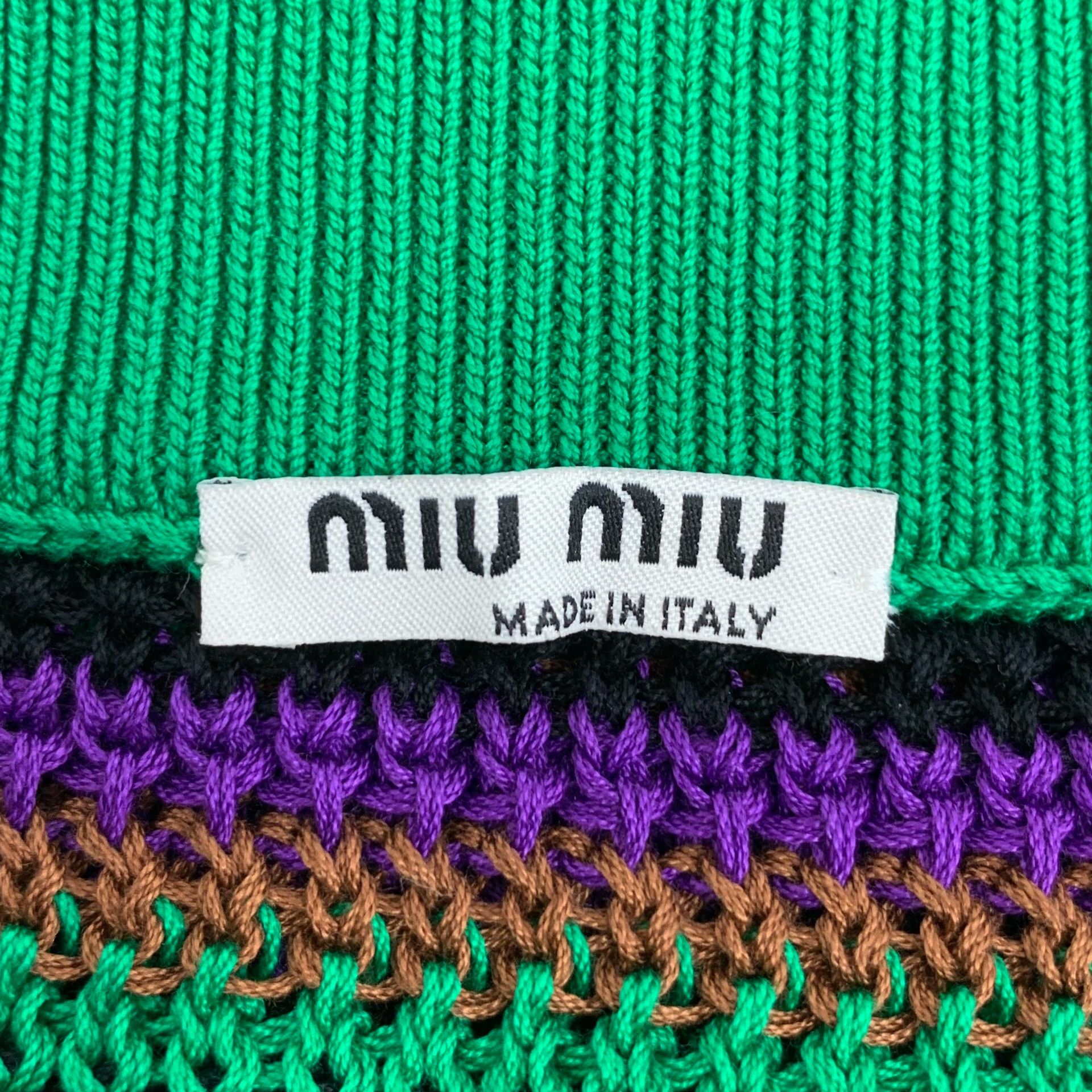 Miu Miu Miu Miu Striped Cotton Knit Mini Skirt IT 38 Size 26" / US 2 / IT 38 - 6 Thumbnail