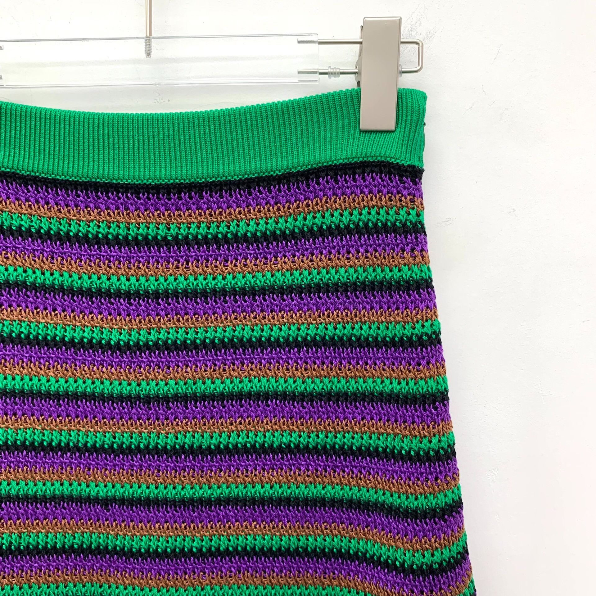 Miu Miu Miu Miu Striped Cotton Knit Mini Skirt IT 38 Size 26" / US 2 / IT 38 - 4 Thumbnail