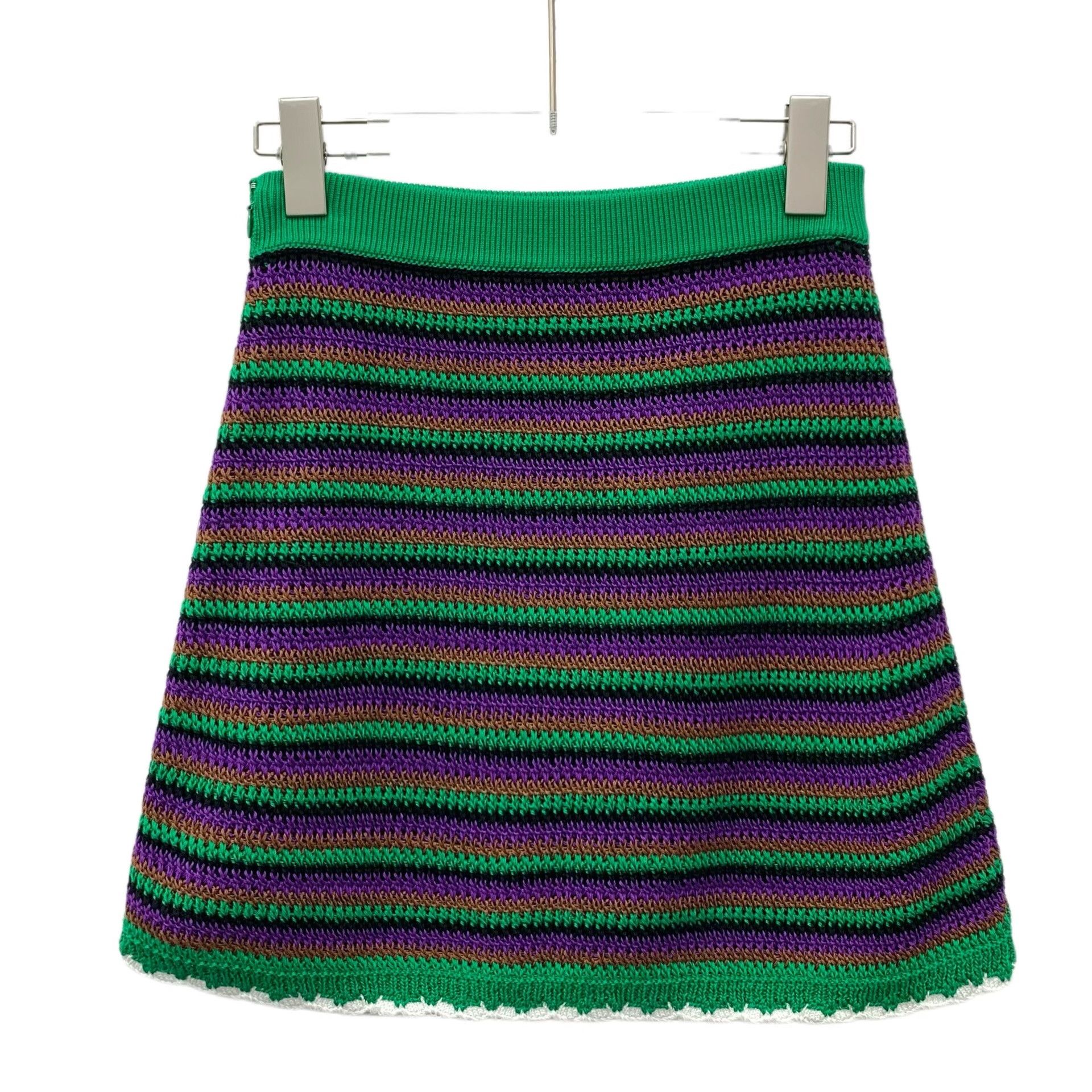 Miu Miu Miu Miu Striped Cotton Knit Mini Skirt IT 38 Size 26" / US 2 / IT 38 - 3 Thumbnail