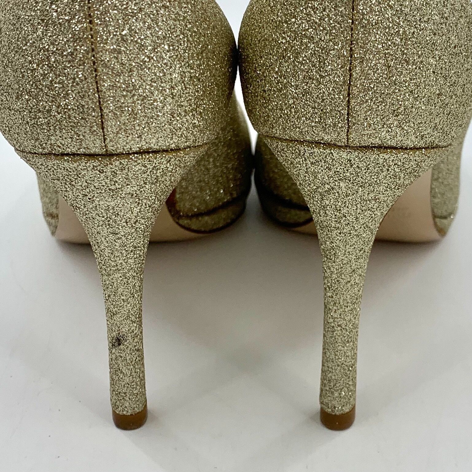 Miu Miu Miu Miu Champagne Glitter Stiletto Heels Size 36 Size US 6 / IT 36 - 9 Thumbnail
