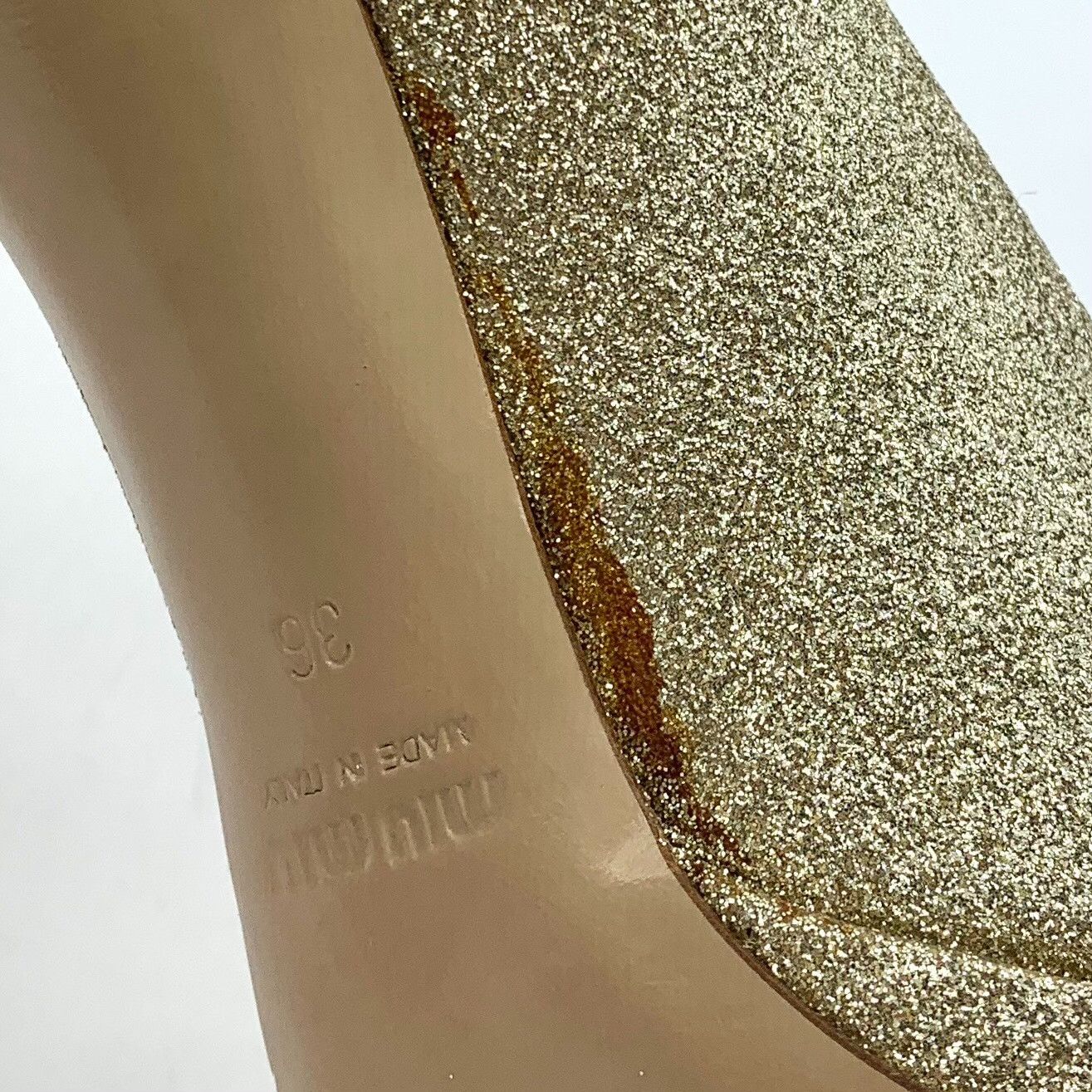 Miu Miu Miu Miu Champagne Glitter Stiletto Heels Size 36 Size US 6 / IT 36 - 10 Thumbnail