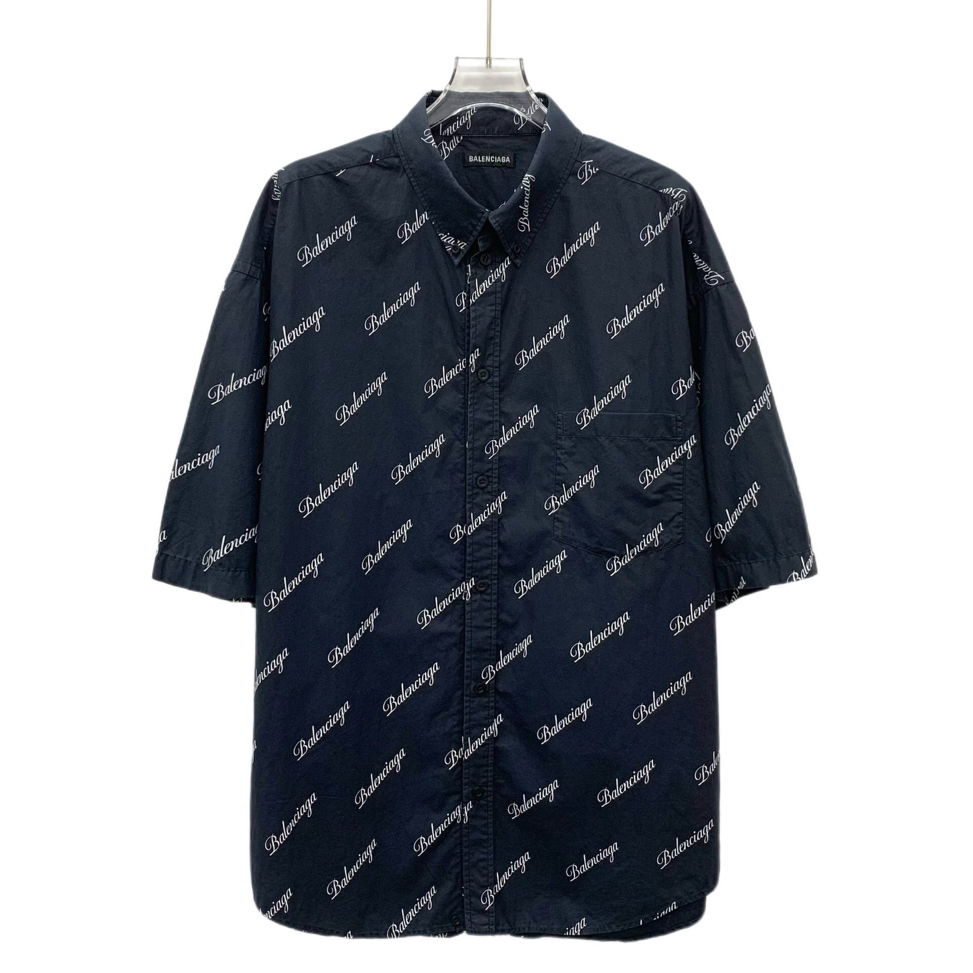 Balenciaga Balenciaga Script Logo Short Sleeve Shirt 39 Size US M / EU 48-50 / 2 - 2 Thumbnail