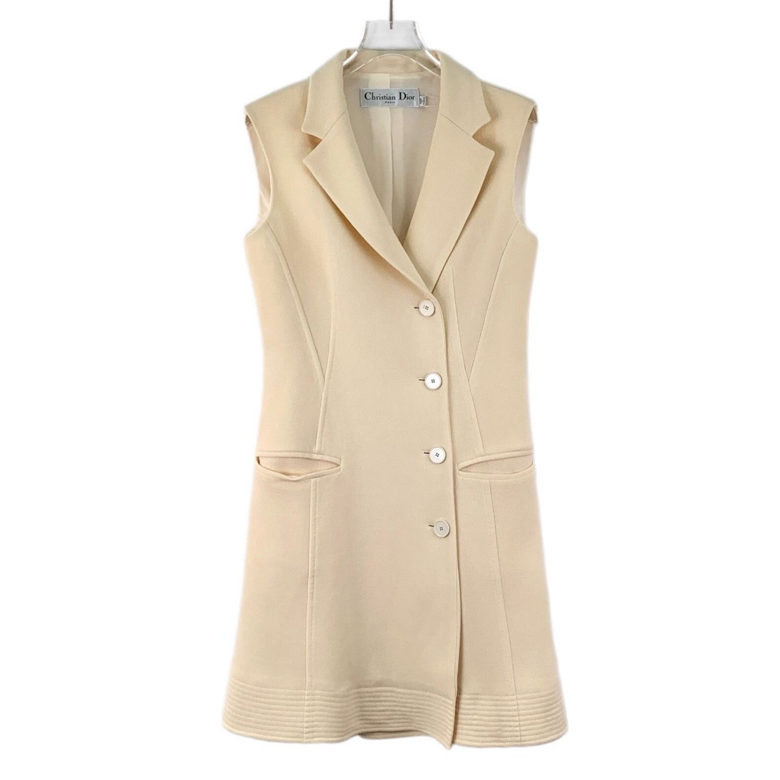 Dior Dior Beige Wool Sleeveless Mini Dress FR 38 Size S / US 4 / IT 40 - 2 Thumbnail