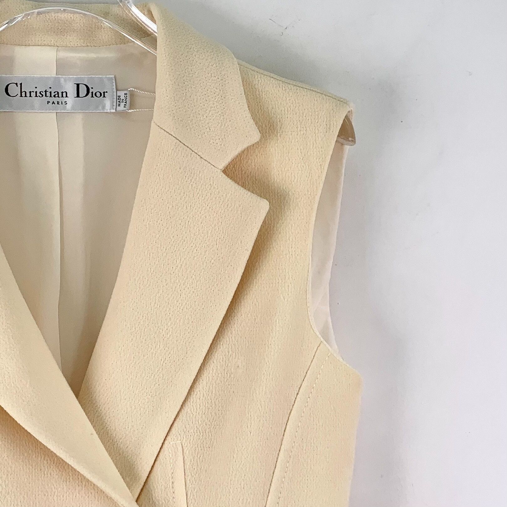 Dior Dior Beige Wool Sleeveless Mini Dress FR 38 Size S / US 4 / IT 40 - 4 Thumbnail