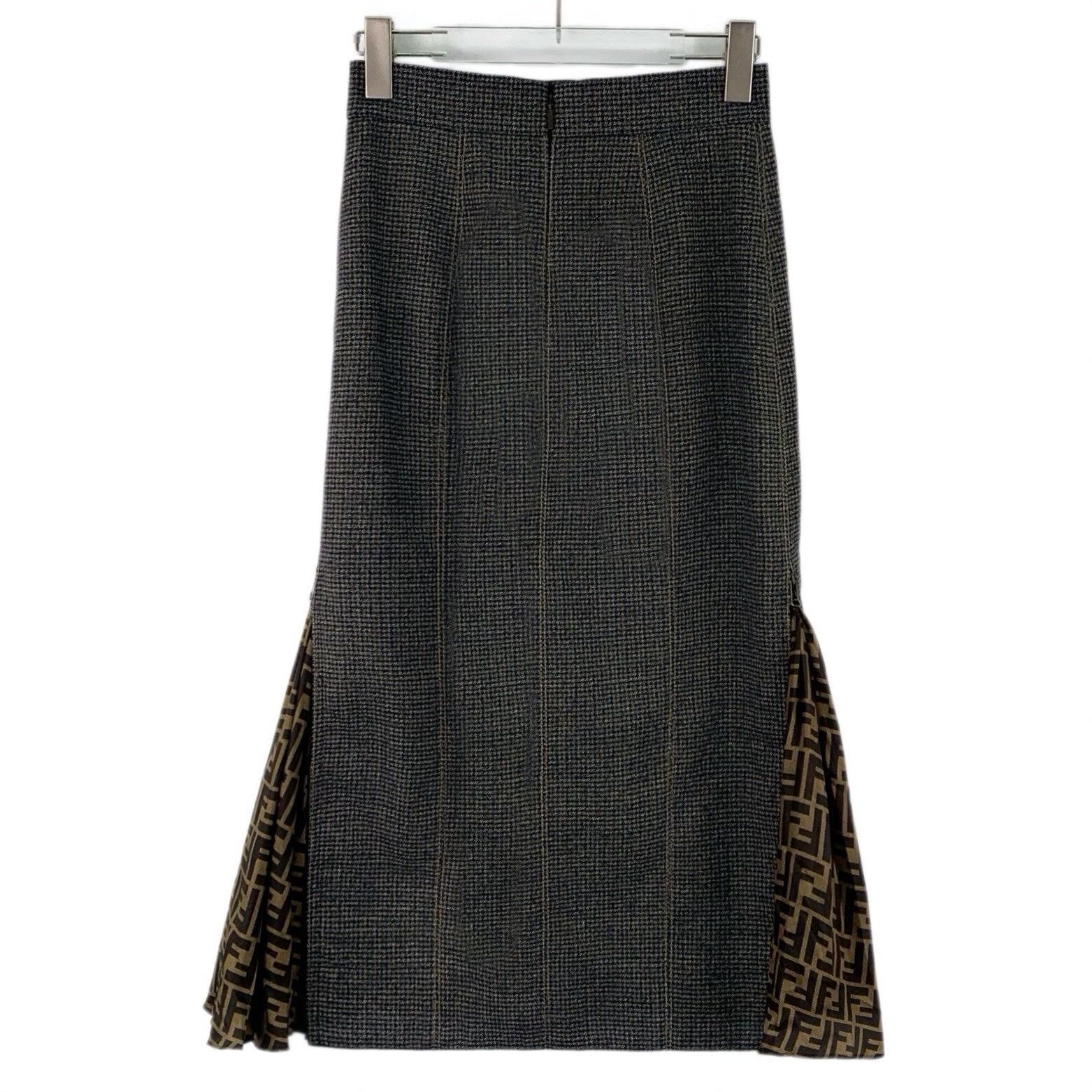 Fendi Fendi Houndstooth Wool FF Midi Skirt IT 38 Size 26" / US 2 / IT 38 - 3 Thumbnail