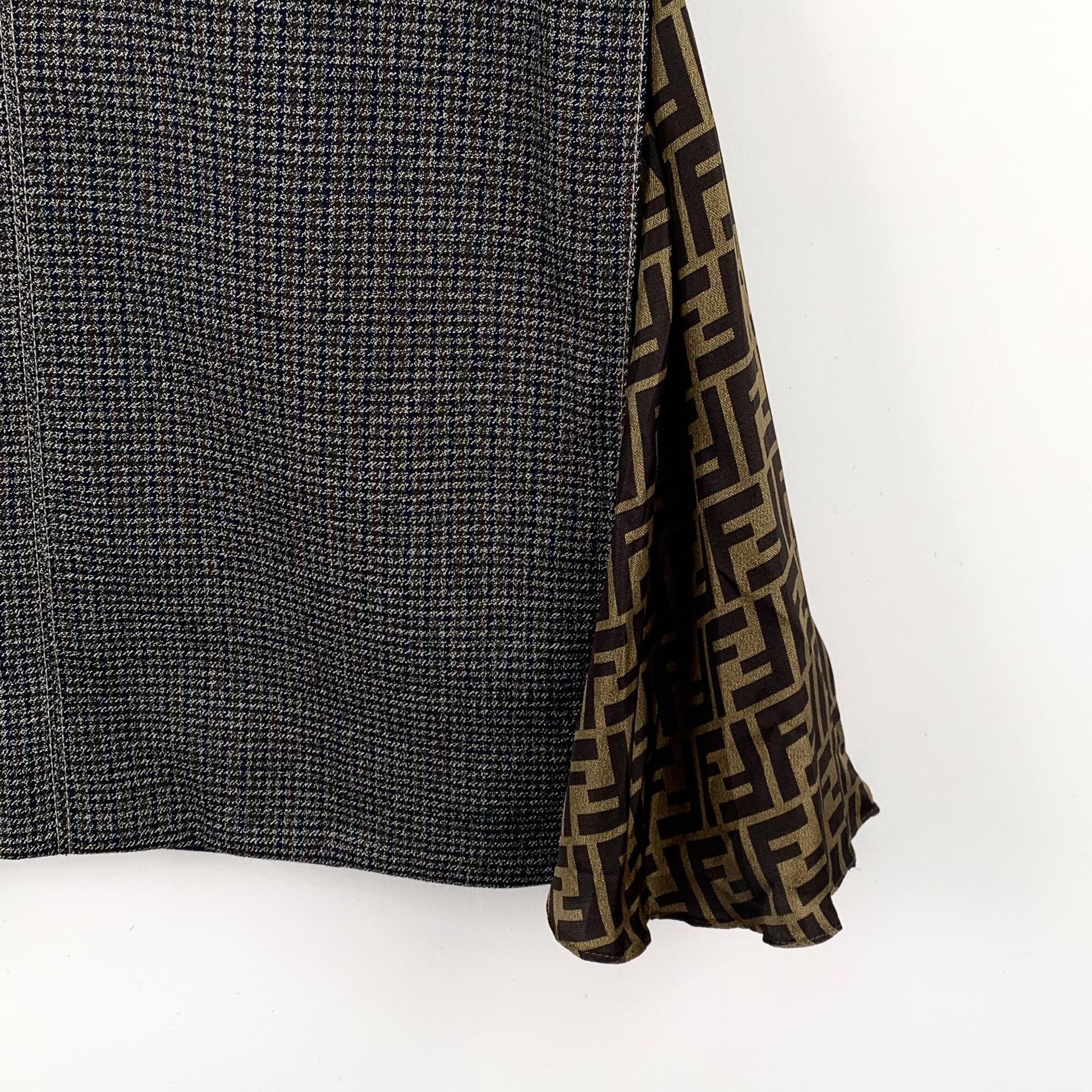 Fendi Fendi Houndstooth Wool FF Midi Skirt IT 38 Size 26" / US 2 / IT 38 - 6 Thumbnail