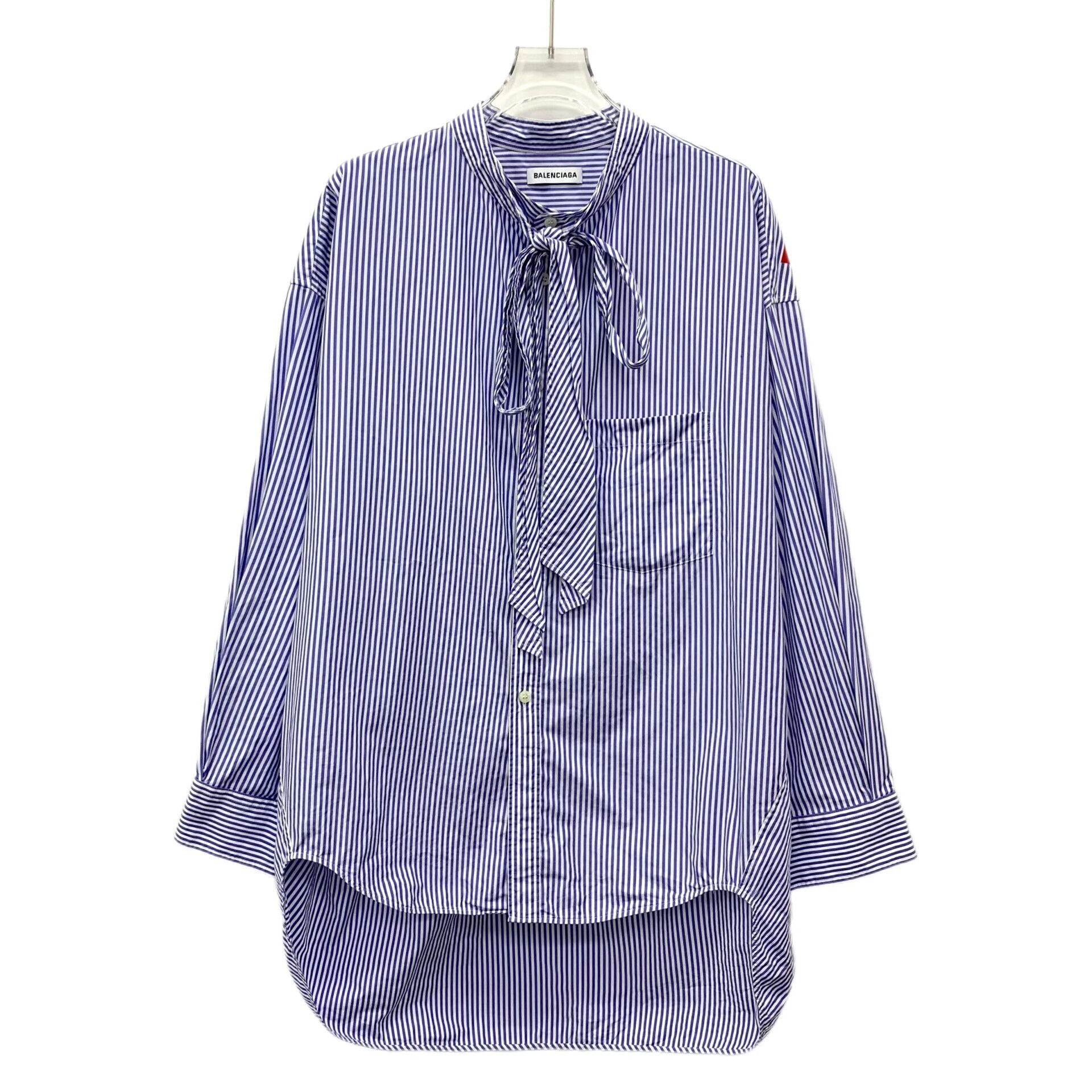Balenciaga Balenciaga Striped Logo Bow Blouse FR 34 Size XS / US 0-2 / IT 36-38 - 2 Thumbnail
