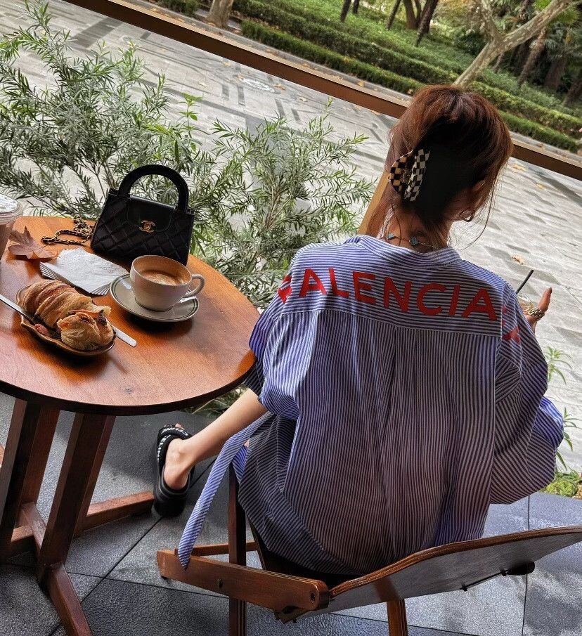 Balenciaga Balenciaga Striped Logo Bow Blouse FR 34 Size XS / US 0-2 / IT 36-38 - 9 Thumbnail