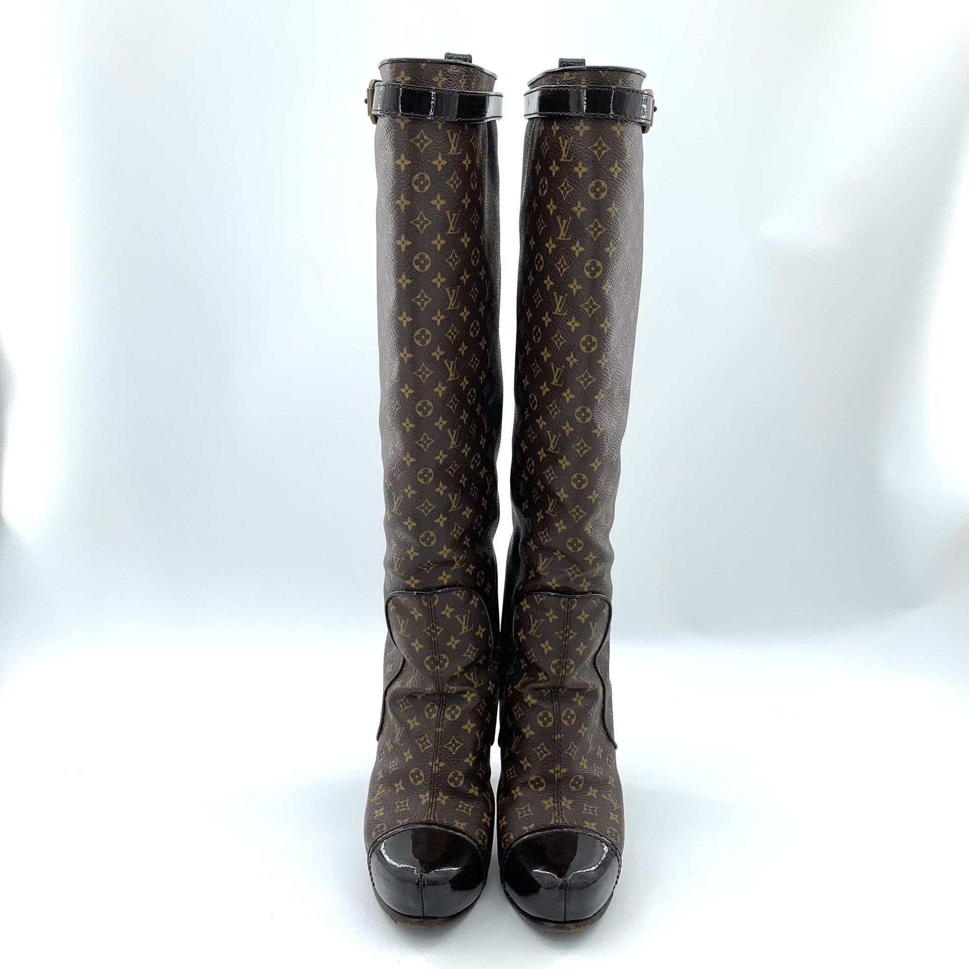 Louis Vuitton Louis Vuitton Monogram Block Heel Tall Boots 38 Size US 8 / IT 38 - 4 Thumbnail