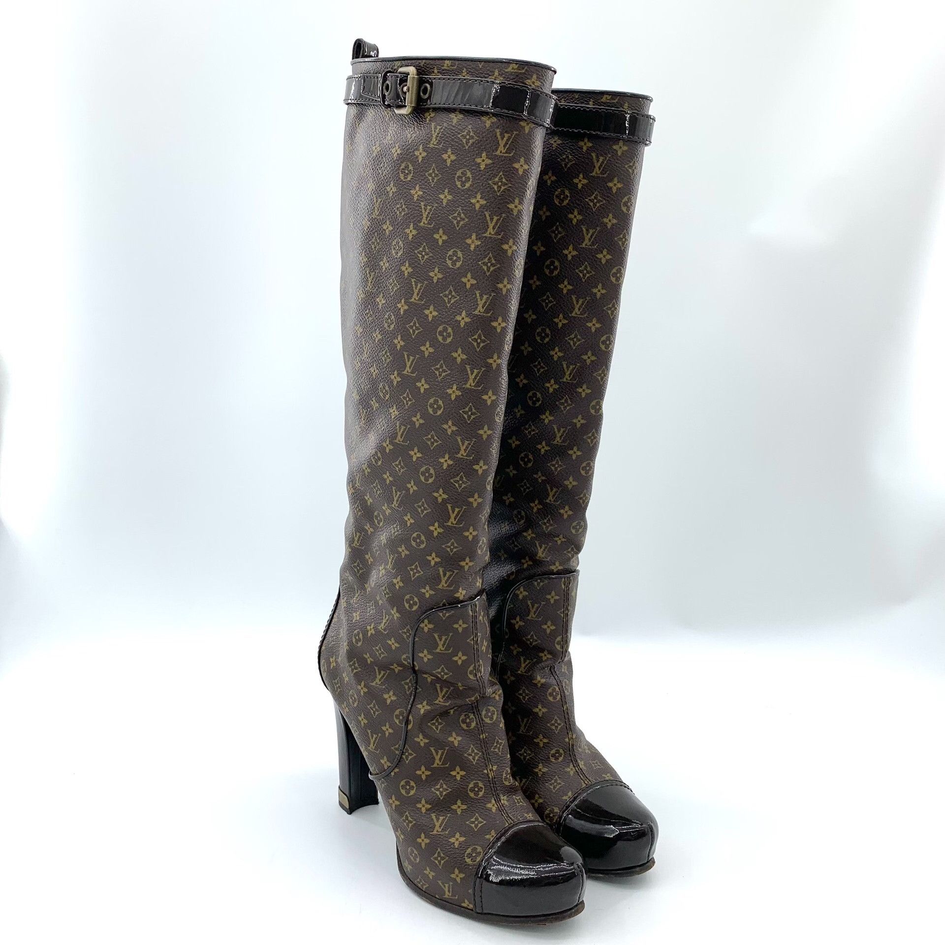 Louis Vuitton Louis Vuitton Monogram Block Heel Tall Boots 38 Size US 8 / IT 38 - 3 Thumbnail