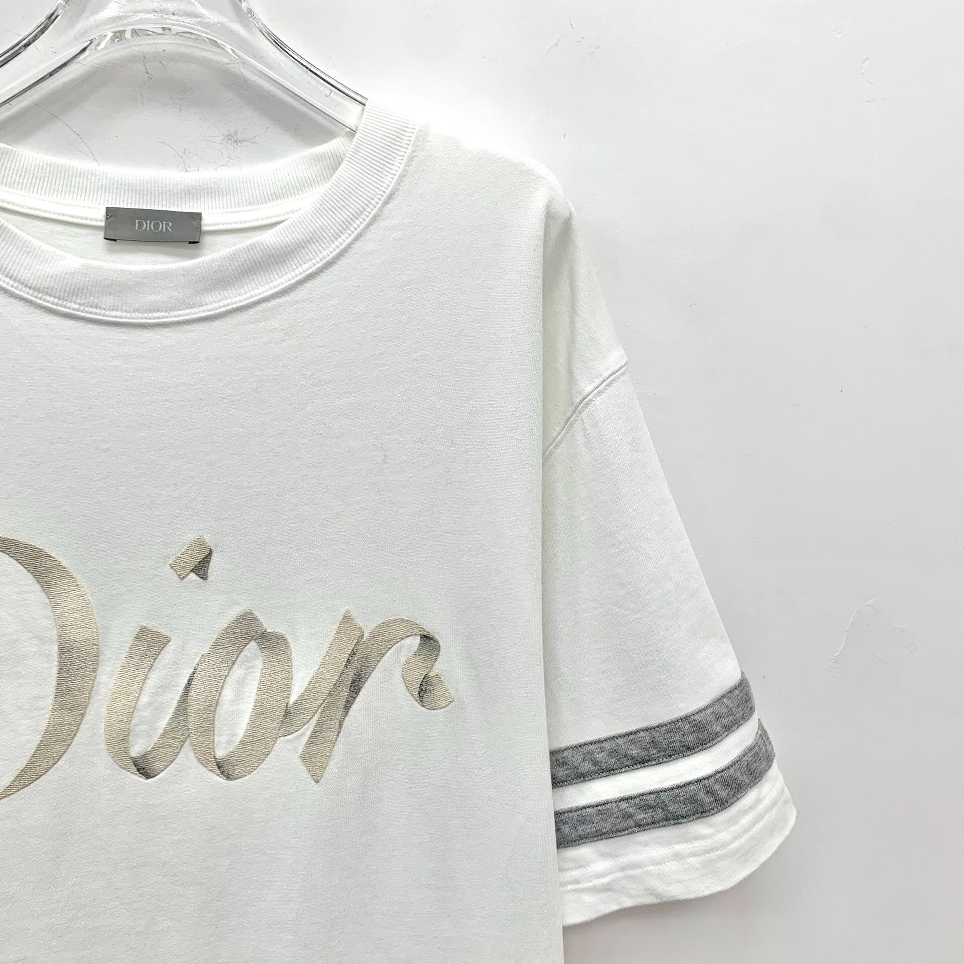 Dior Dior Script Logo Striped T-Shirt Size L Size US L / EU 52-54 / 3 - 4 Thumbnail