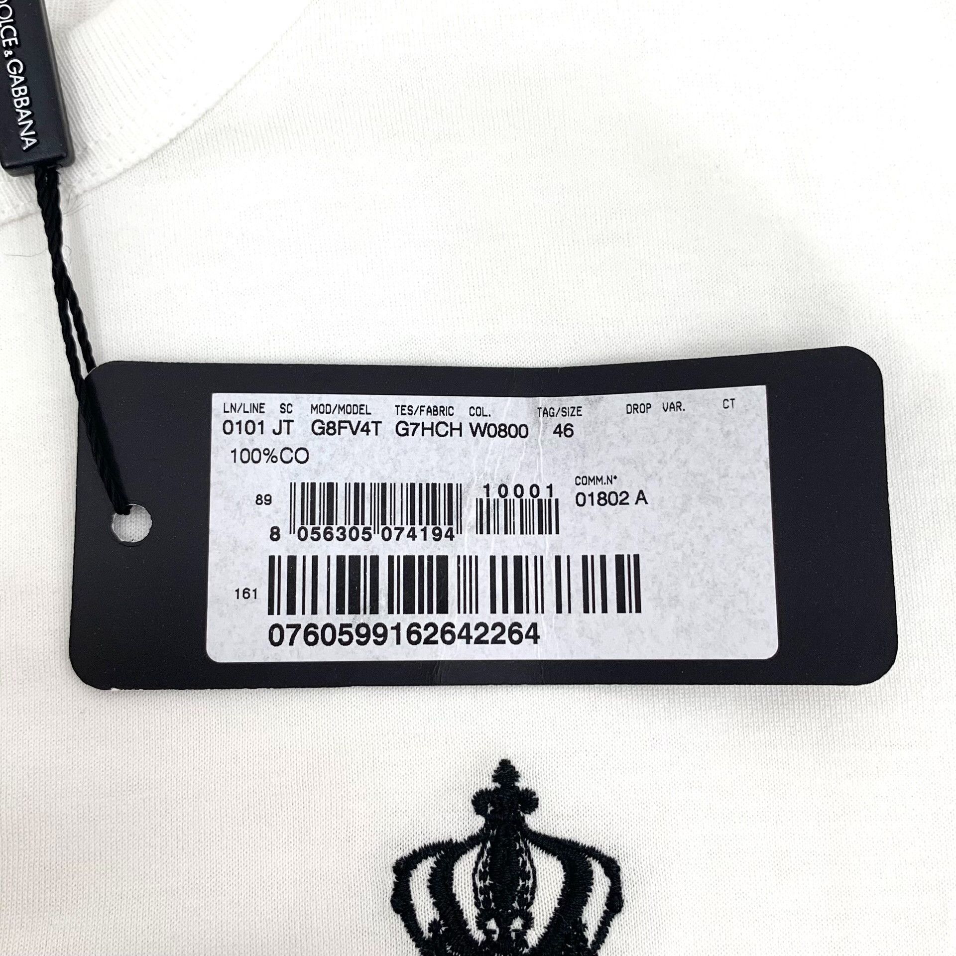 Dolce & Gabbana Dolce & Gabbana Crown Embroidery T-Shirt EU 46 Size US S / EU 44-46 / 1 - 9 Thumbnail