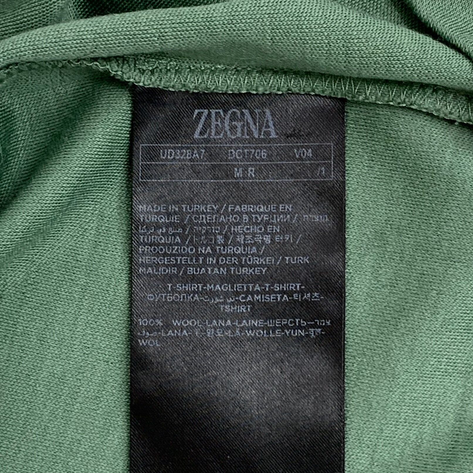 Z Zegna Zegna Green Wool Crewneck T-Shirt Size M Size US M / EU 48-50 / 2 - 7 Thumbnail