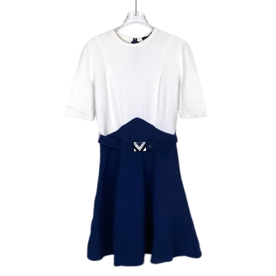 Louis Vuitton Louis Vuitton Two-Tone Wool Blend Belted Dress 36 Size XS / US 0-2 / IT 36-38 - 2 Thumbnail